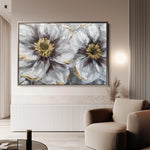 Floral 581 Canvas Art 18" x 24" / 45 x 60 cm / Black