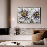 Floral 581 Canvas Art 18" x 24" / 45 x 60 cm / Black