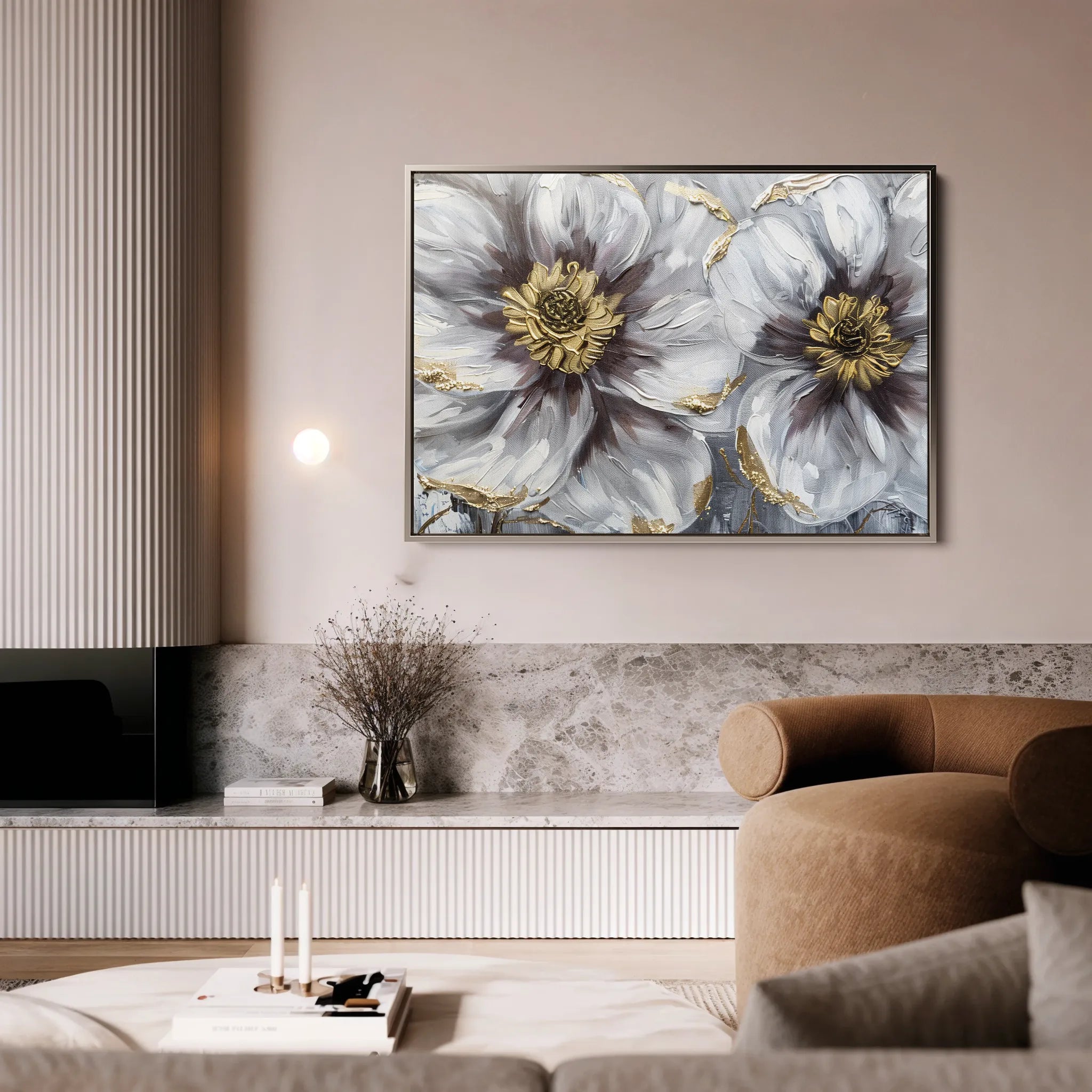 Floral 581 Canvas Art 18" x 24" / 45 x 60 cm / Black