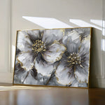 Floral 582 Canvas Art 18" x 24" / 45 x 60 cm / Black