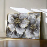 Floral 582 Canvas Art 18" x 24" / 45 x 60 cm / Black