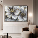 Floral 582 Canvas Art 18" x 24" / 45 x 60 cm / Black