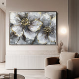 Floral 582 Canvas Art 18" x 24" / 45 x 60 cm / Black