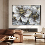 Floral 582 Canvas Art 18" x 24" / 45 x 60 cm / Black