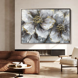 Floral 582 Canvas Art 18" x 24" / 45 x 60 cm / Black