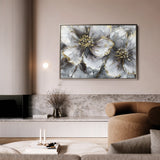 Floral 582 Canvas Art 18" x 24" / 45 x 60 cm / Black