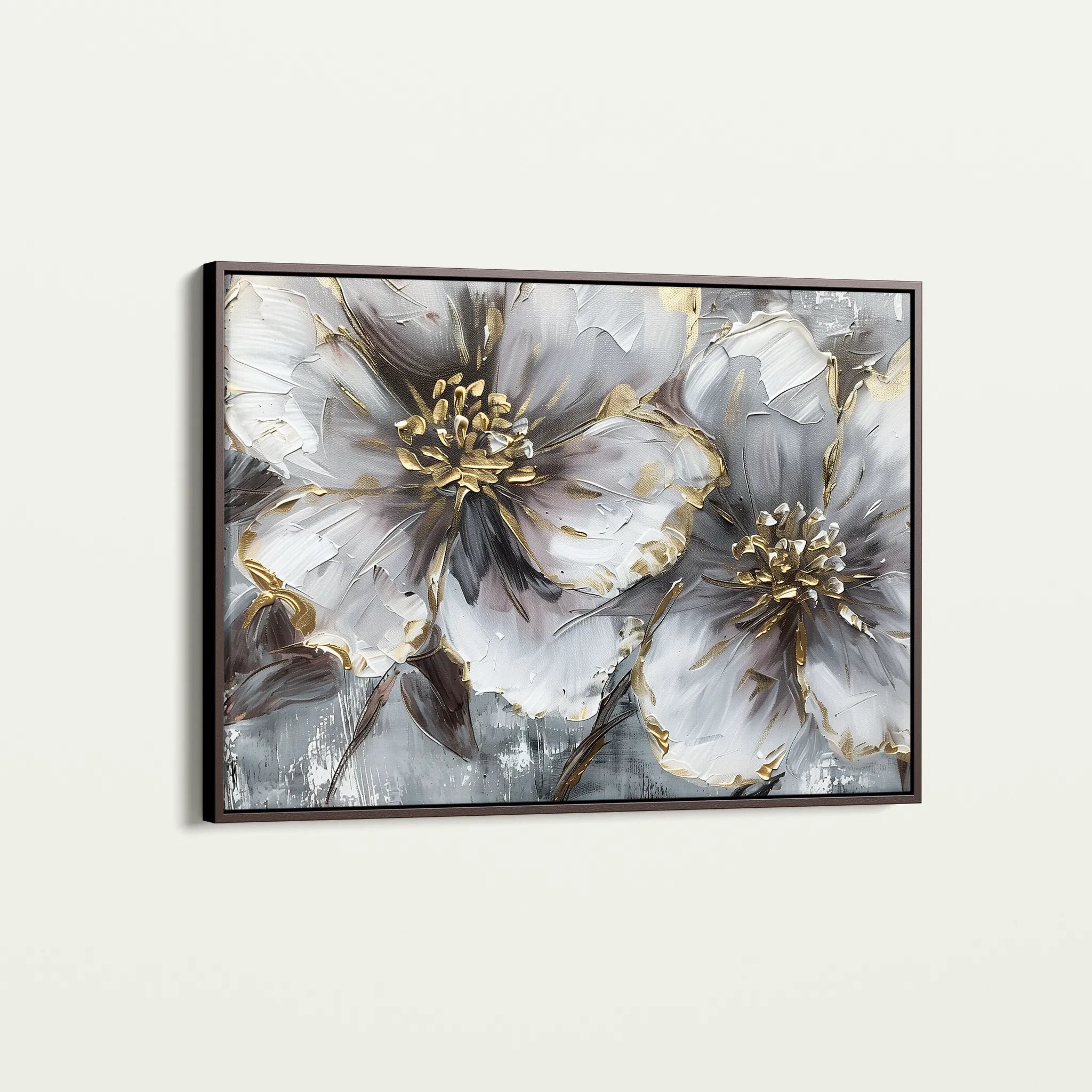 Floral 582 Canvas Art 18" x 24" / 45 x 60 cm / Black