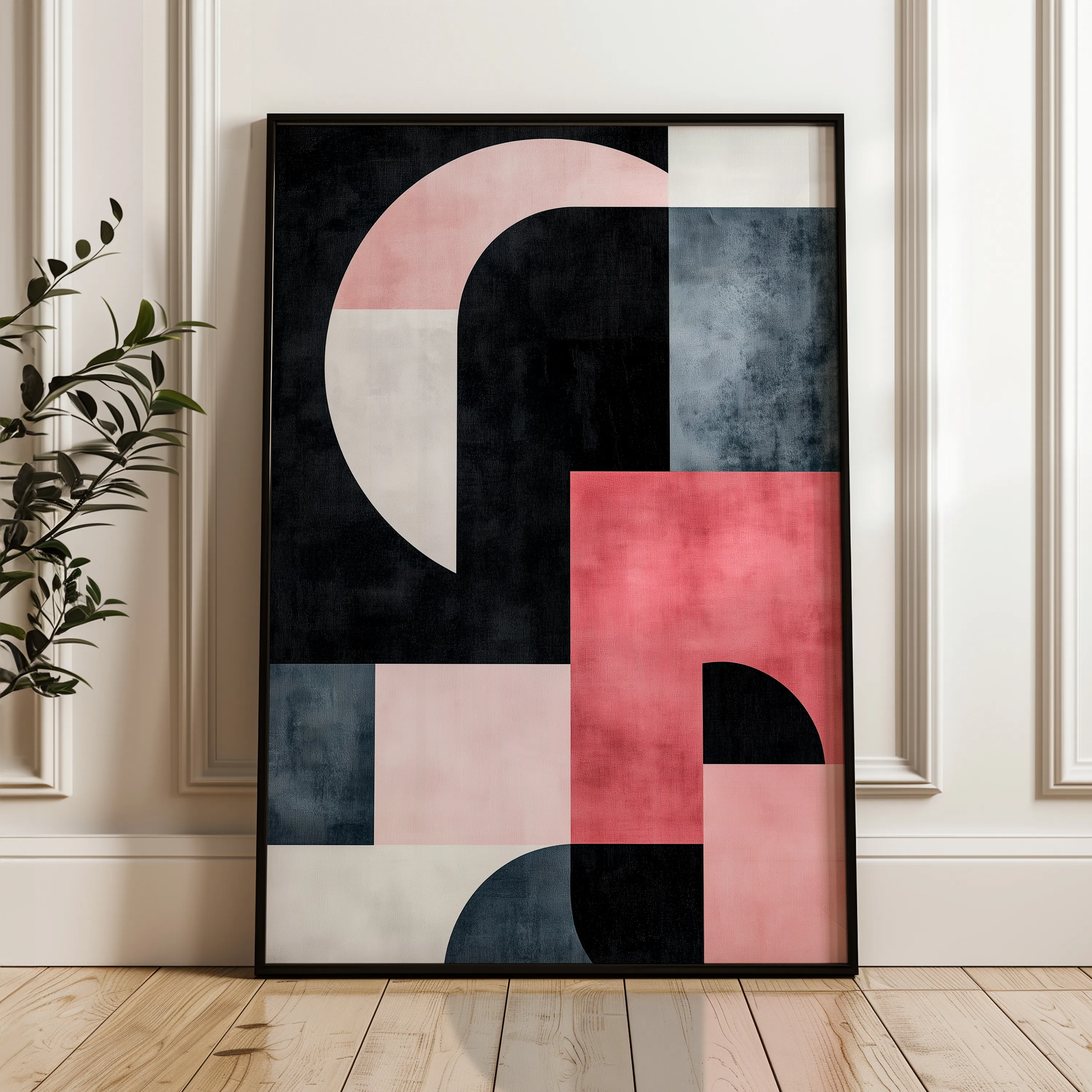 Abstract 583 Canvas Art 18" x 24" / 45 x 60 cm / Black