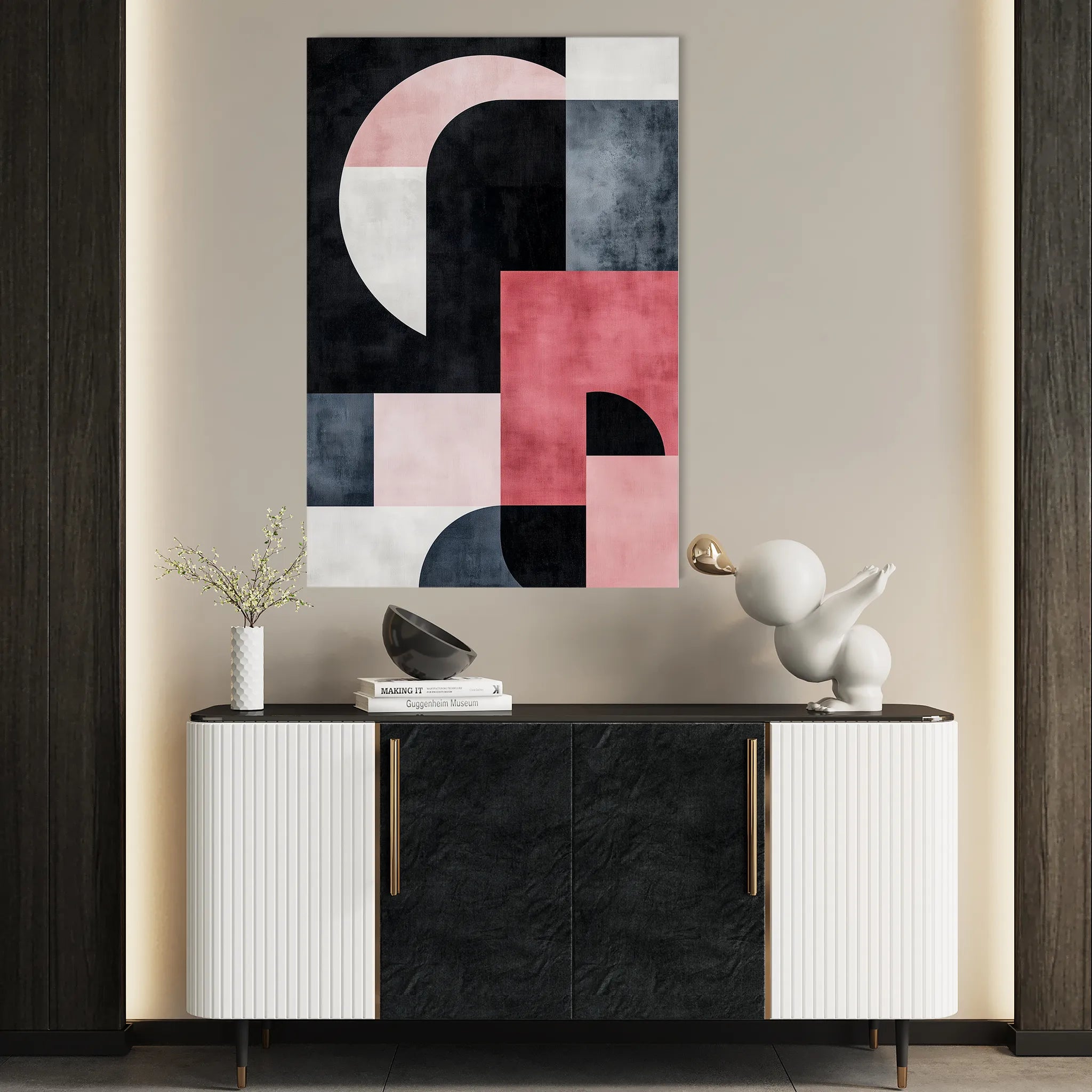 Abstract 583 Canvas Art 18" x 24" / 45 x 60 cm / Black