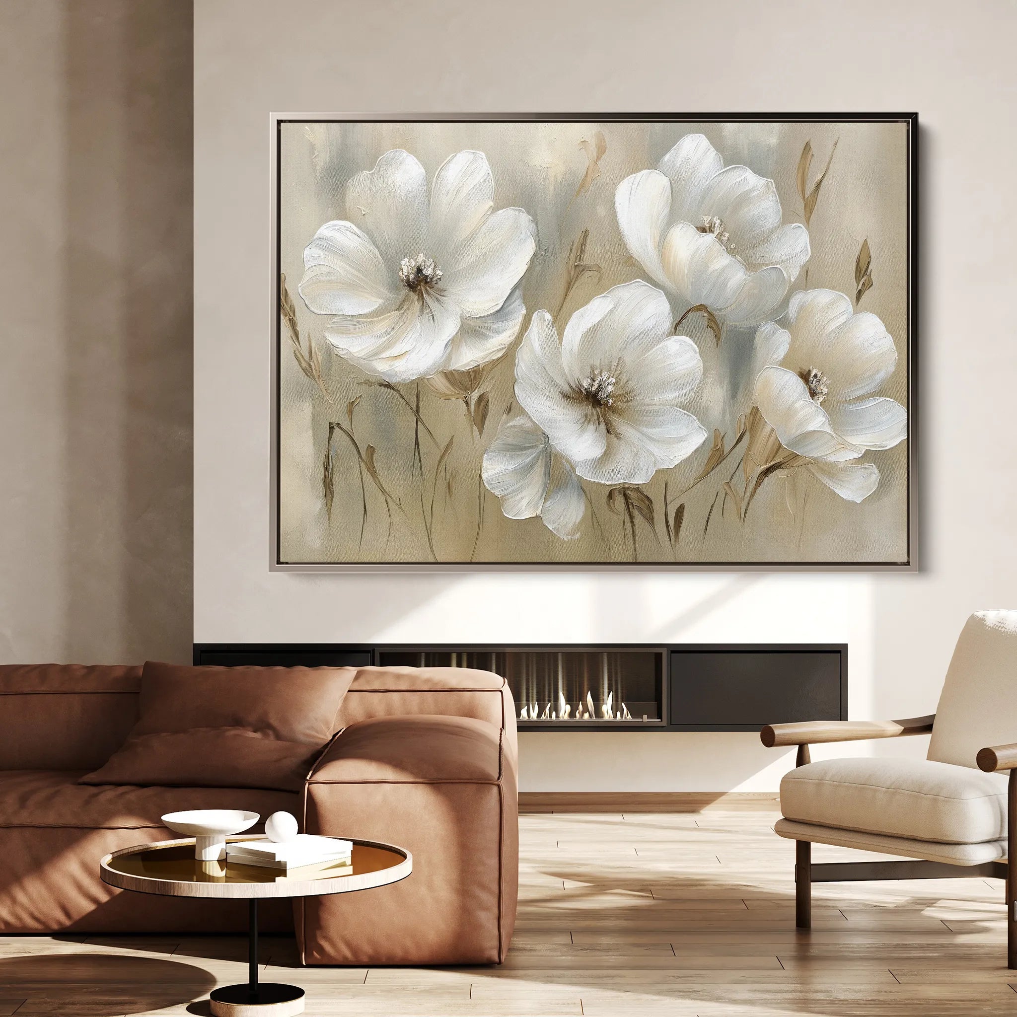 Floral 583 Canvas Art 18" x 24" / 45 x 60 cm / Black