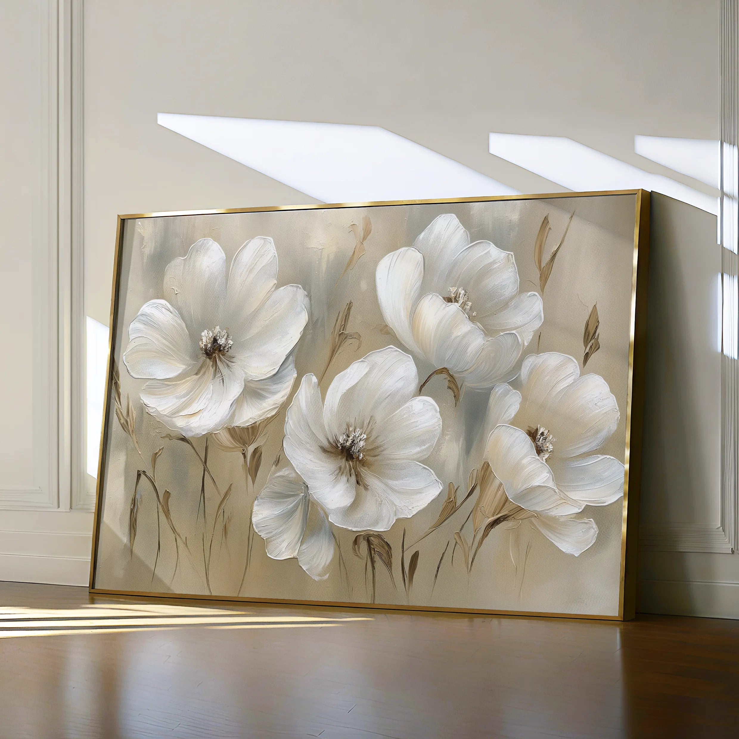 Floral 583 Canvas Art 18" x 24" / 45 x 60 cm / Black
