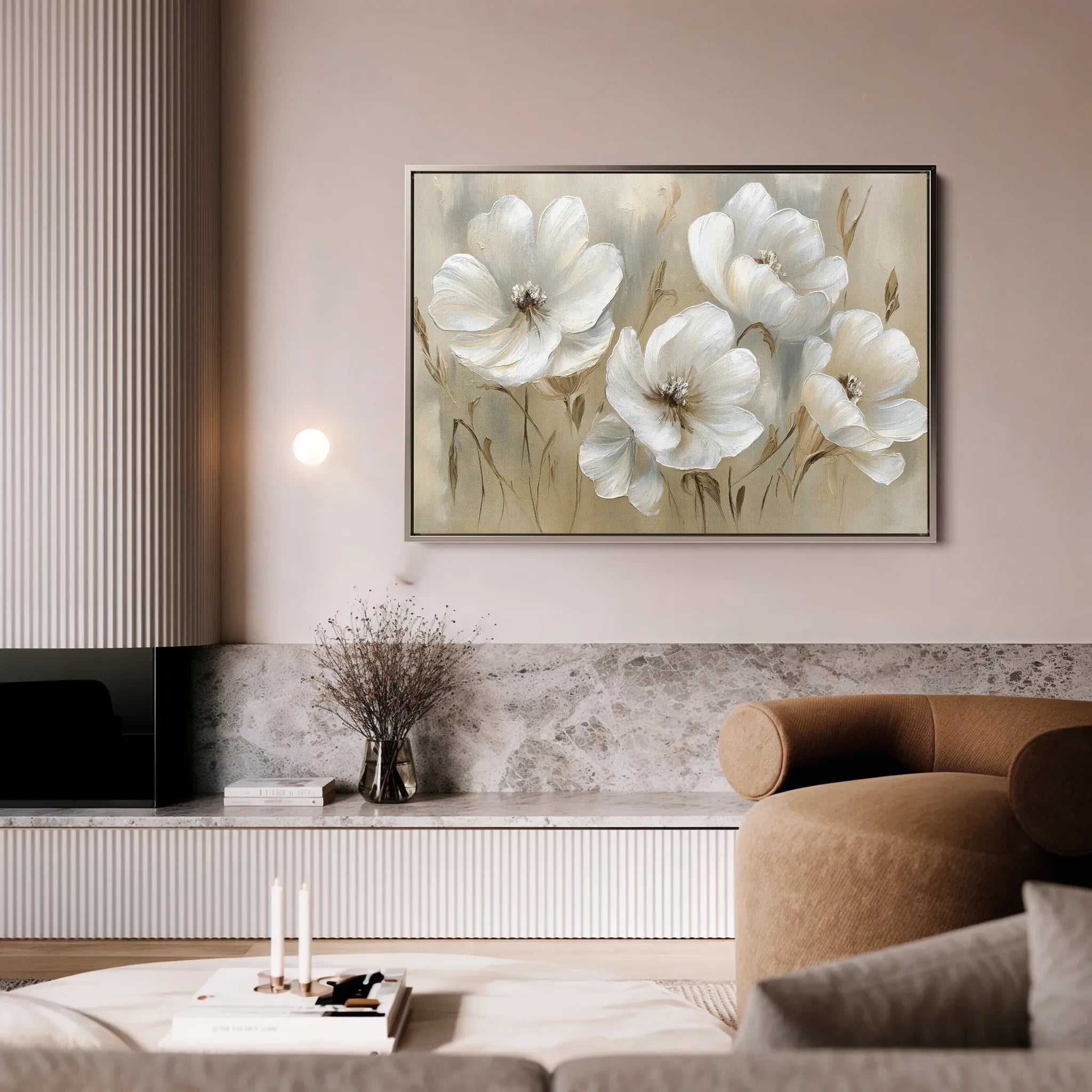 Floral 583 Canvas Art 18" x 24" / 45 x 60 cm / Black