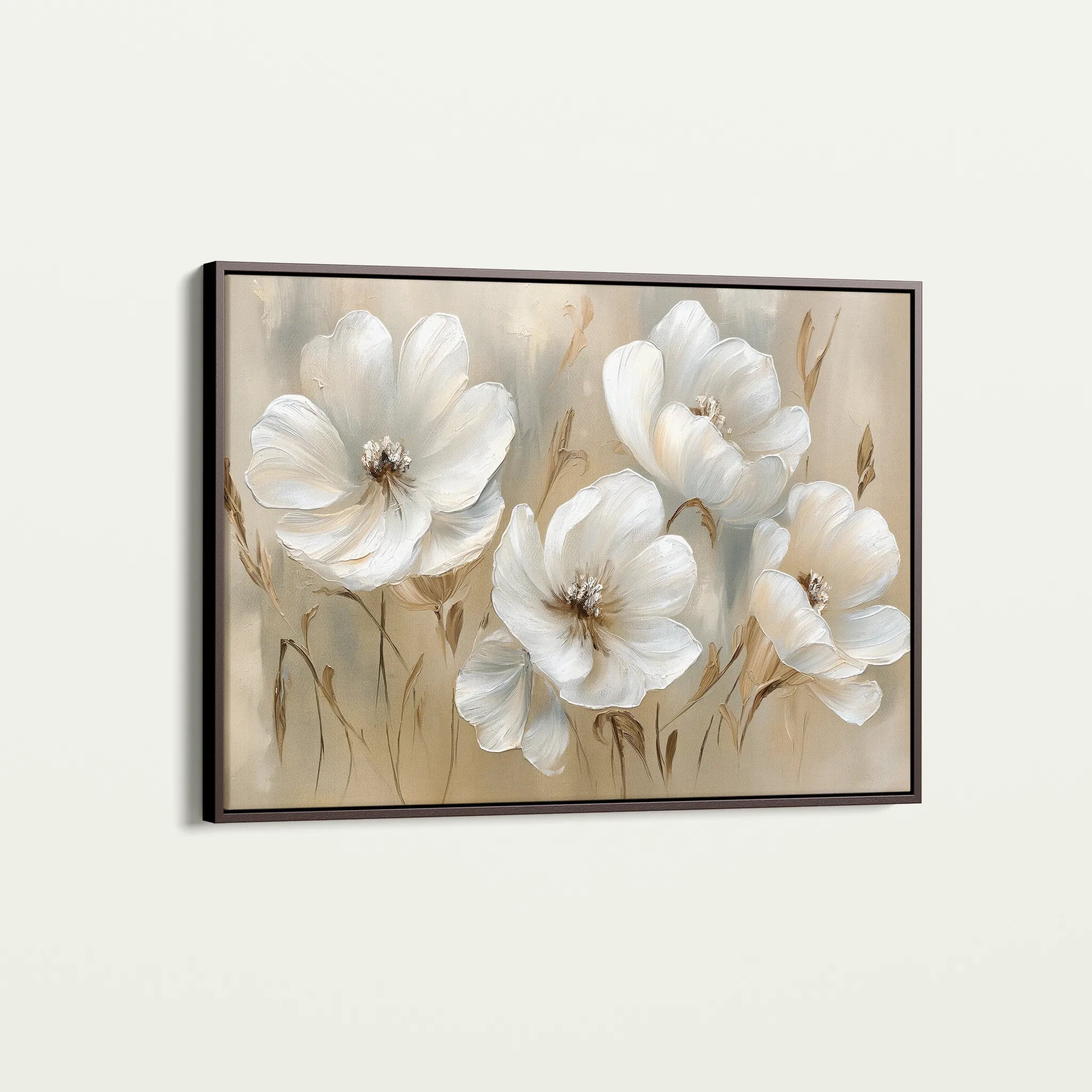 Floral 583 Canvas Art 18" x 24" / 45 x 60 cm / Black