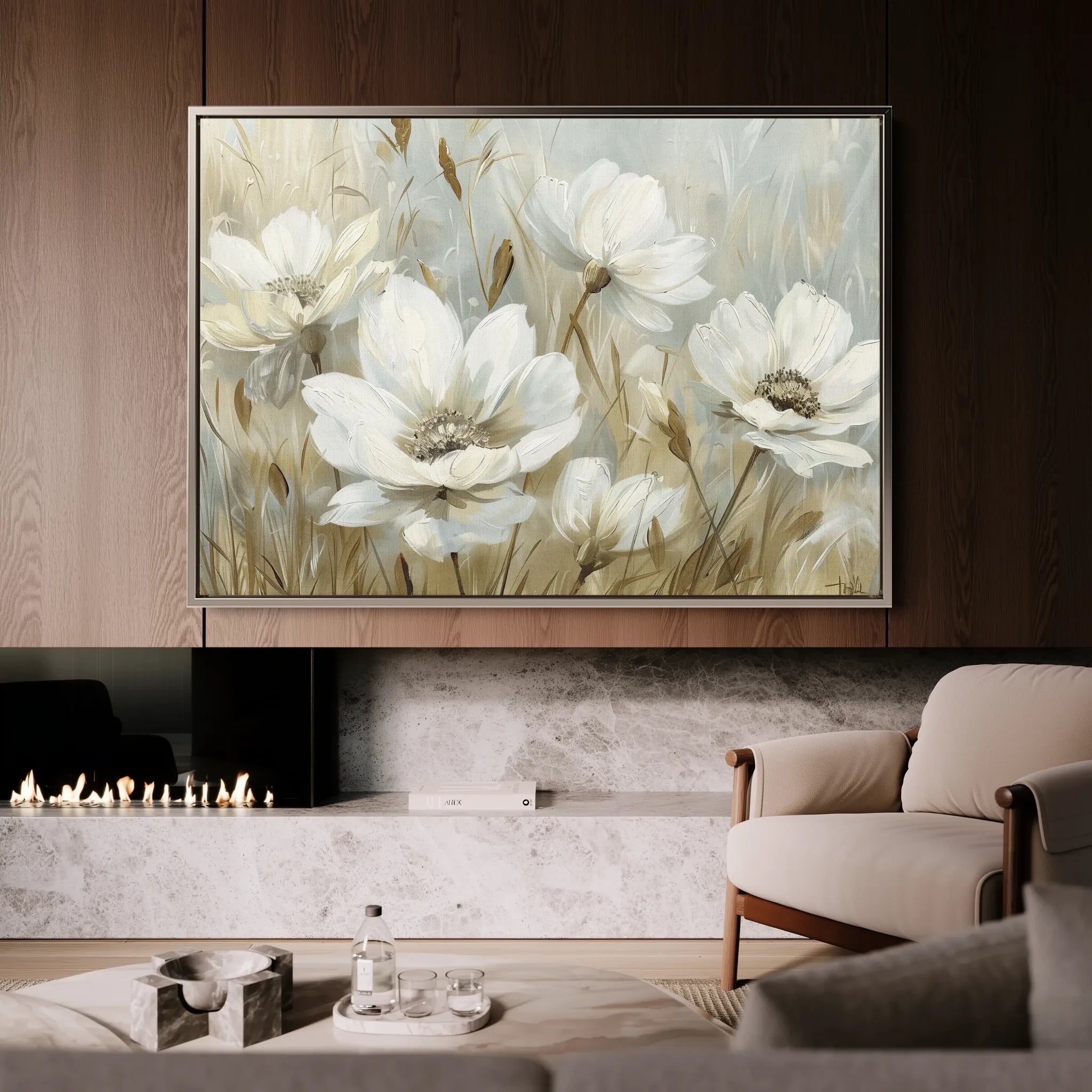 Floral 584 Canvas Art 18" x 24" / 45 x 60 cm / Black