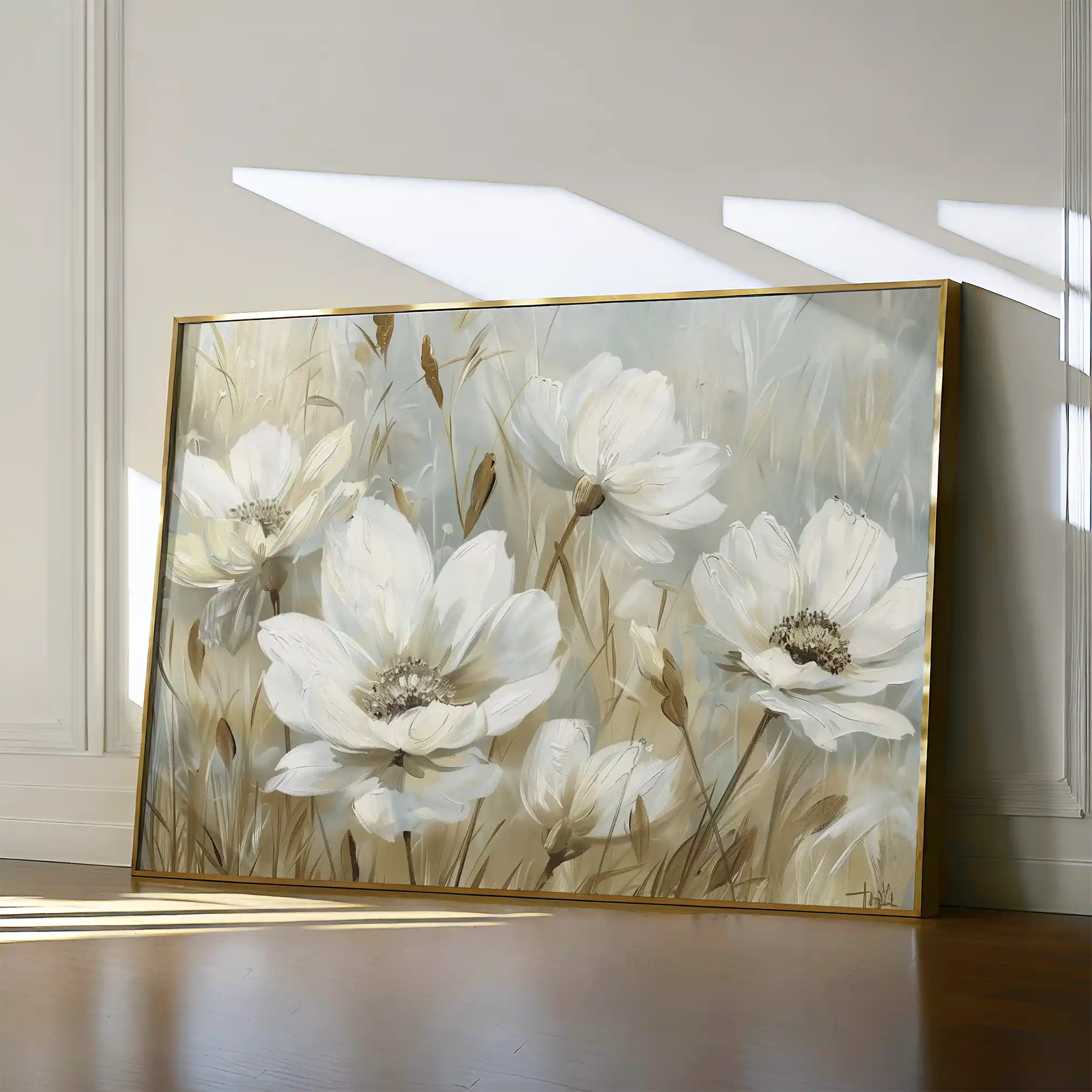 Floral 584 Canvas Art 18" x 24" / 45 x 60 cm / Black
