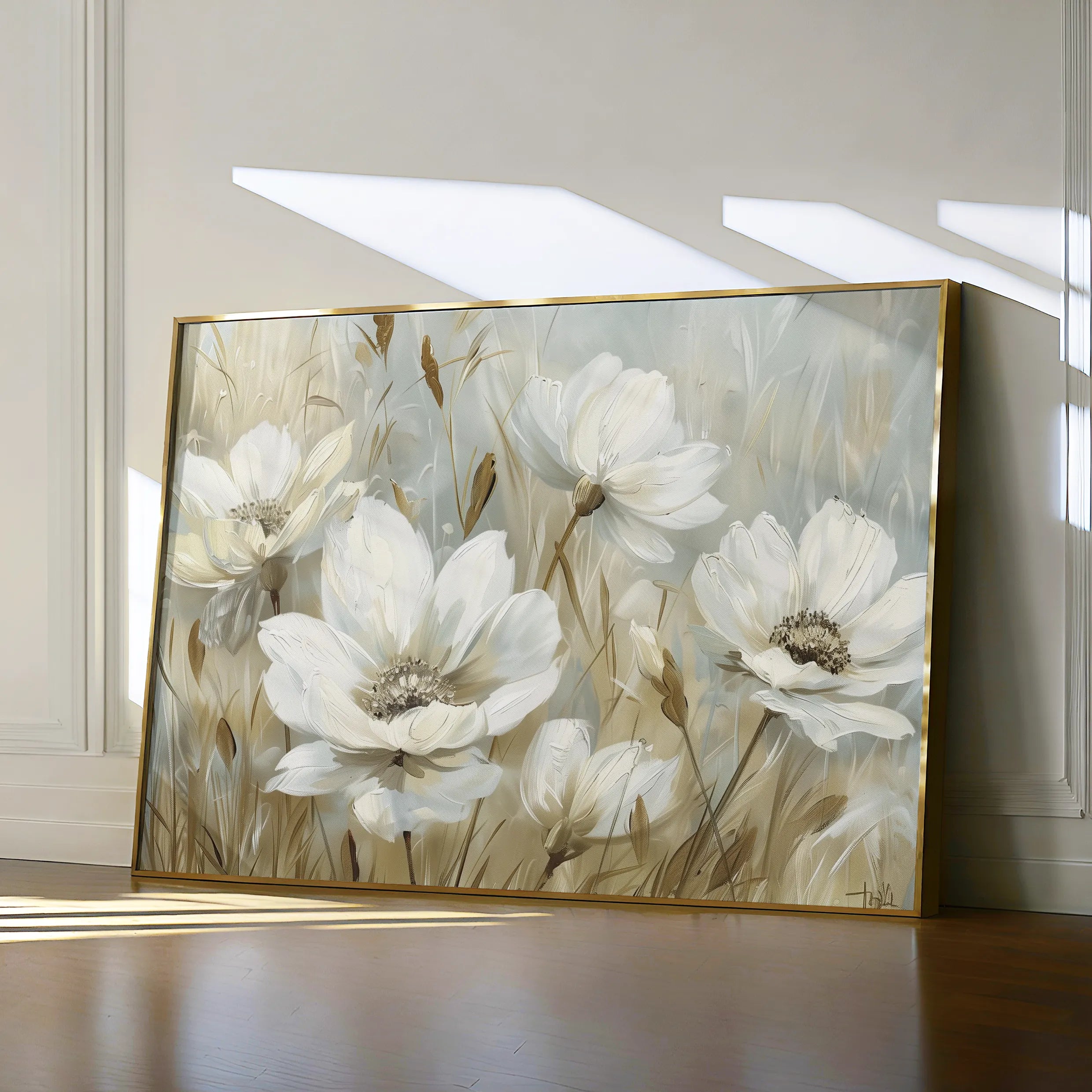 Floral 584 Canvas Art 18" x 24" / 45 x 60 cm / Black
