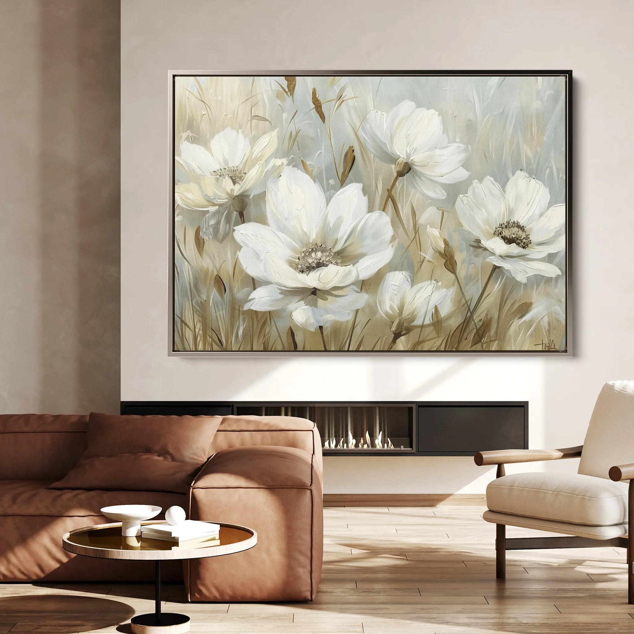 Floral 584 Canvas Art 18" x 24" / 45 x 60 cm / Black