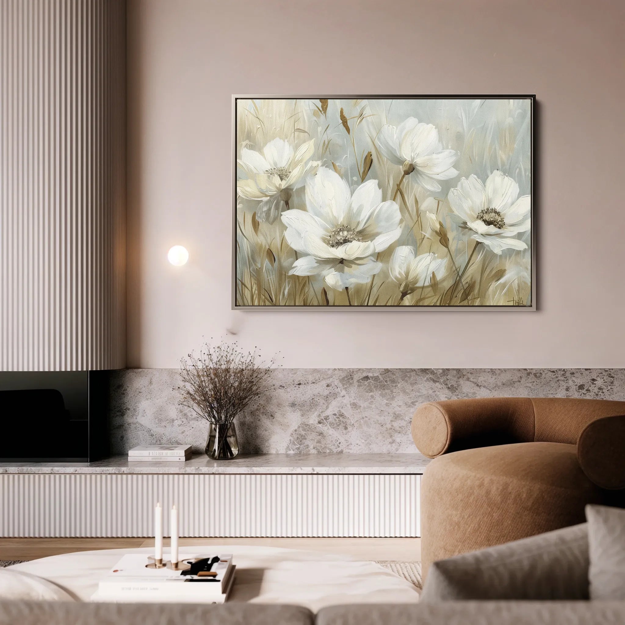 Floral 584 Canvas Art 18" x 24" / 45 x 60 cm / Black