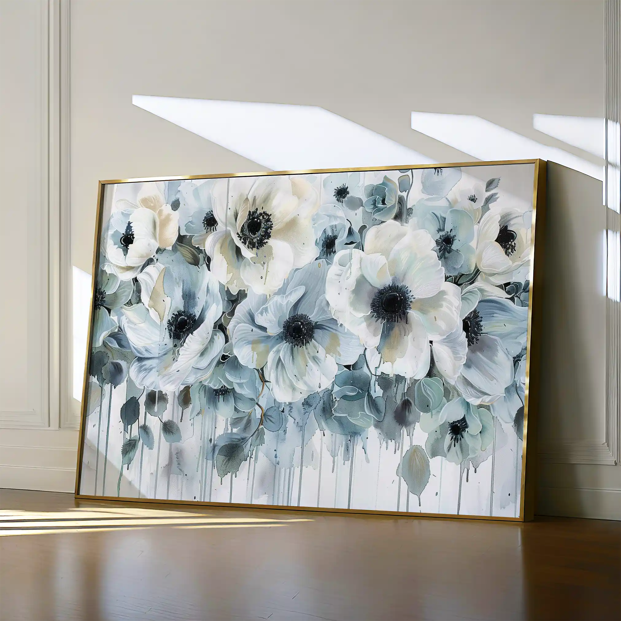 Floral 585 Canvas Art 60 x 40 cm / Black