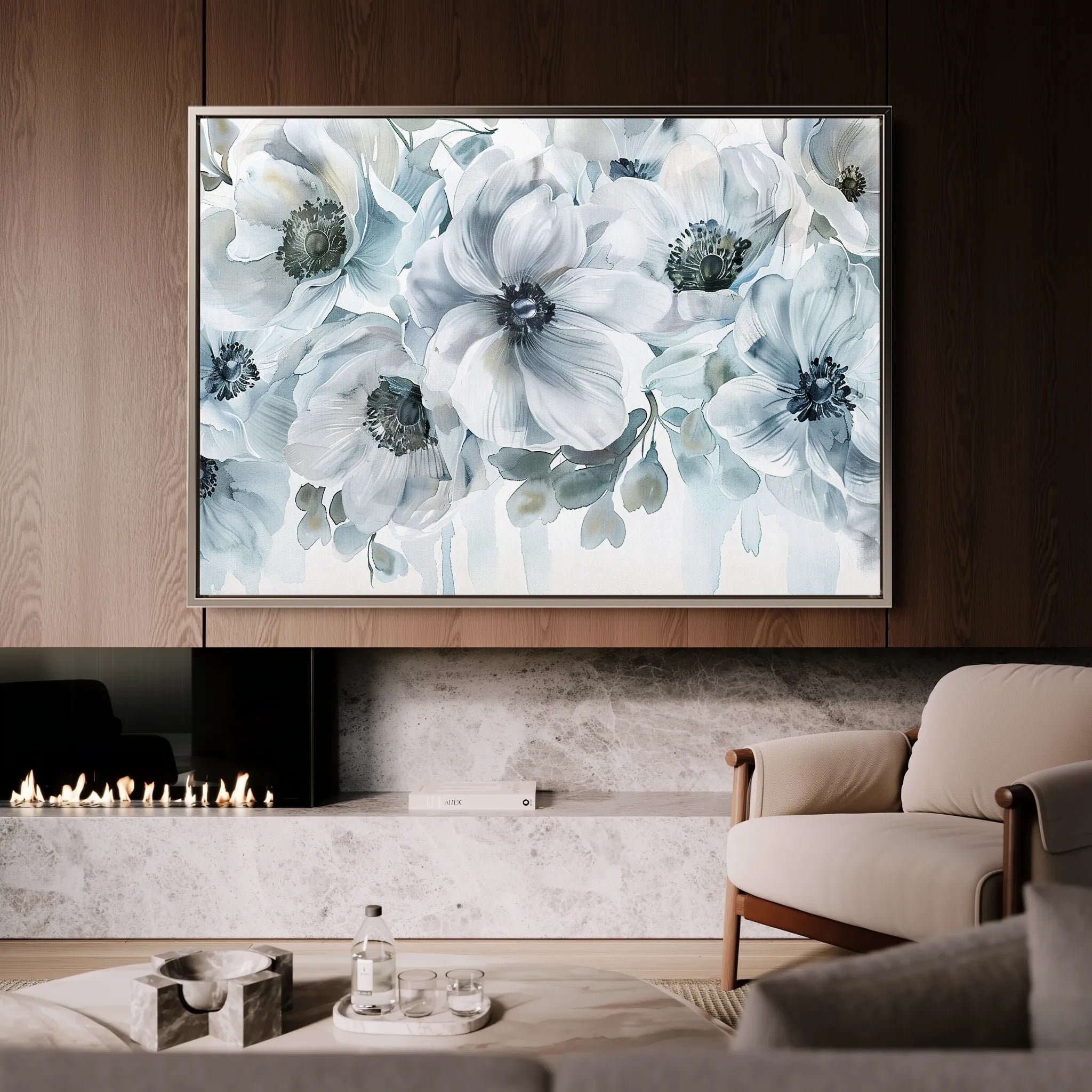 Floral 586 Canvas Art 18" x 24" / 45 x 60 cm / Black