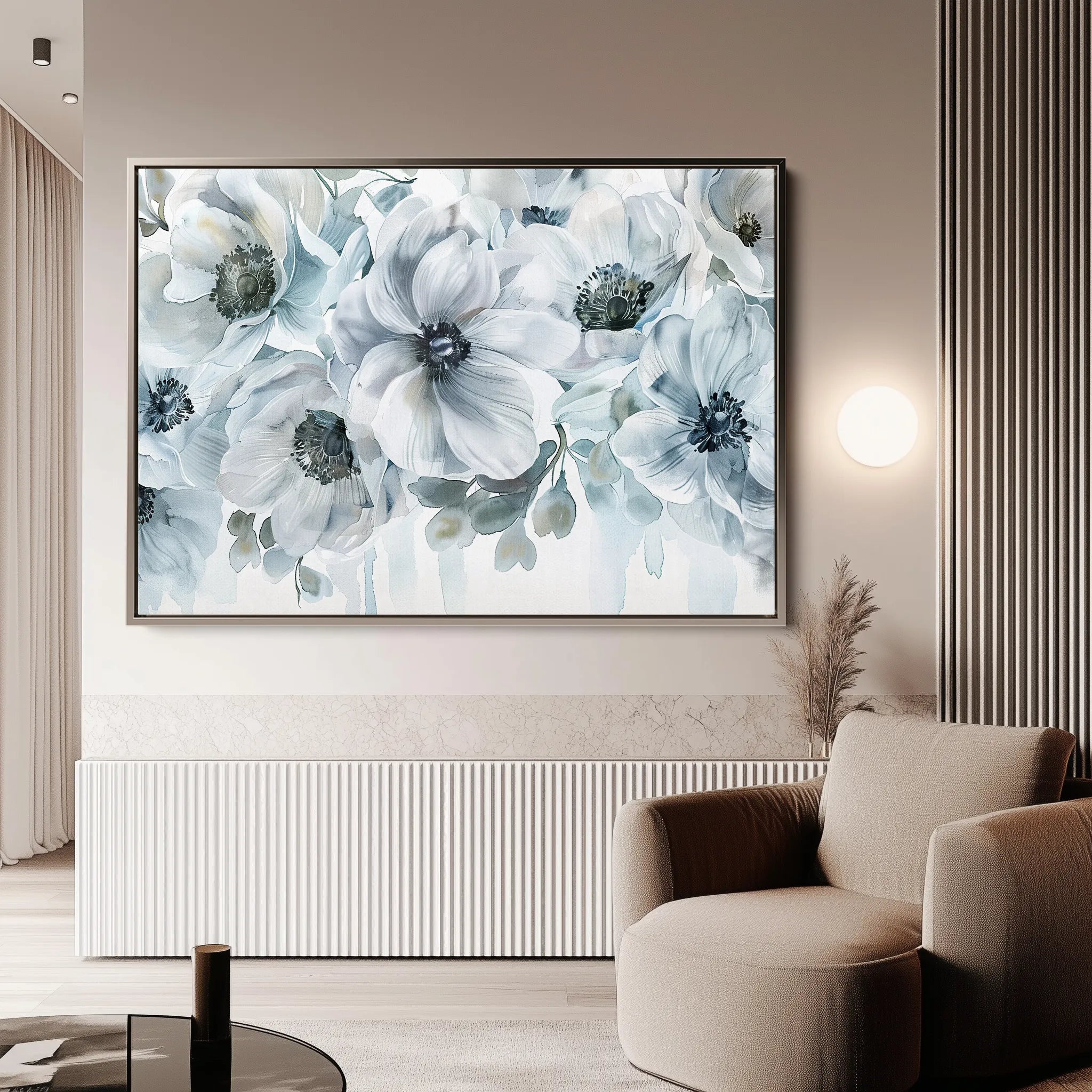 Floral 586 Canvas Art 18" x 24" / 45 x 60 cm / Black