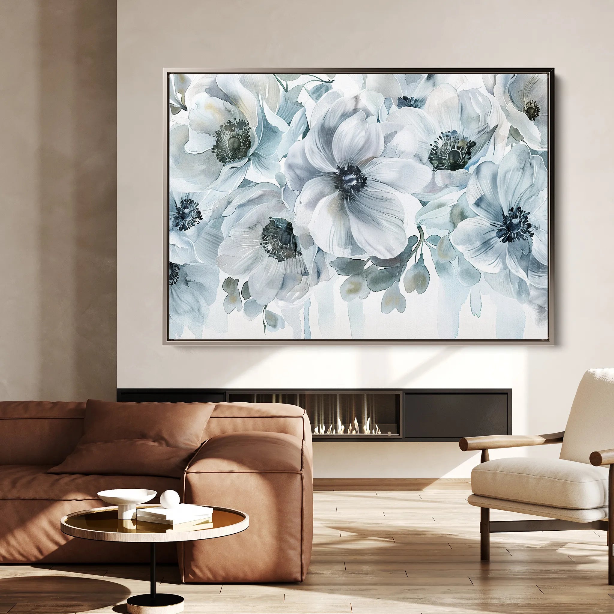 Floral 586 Canvas Art 18" x 24" / 45 x 60 cm / Black