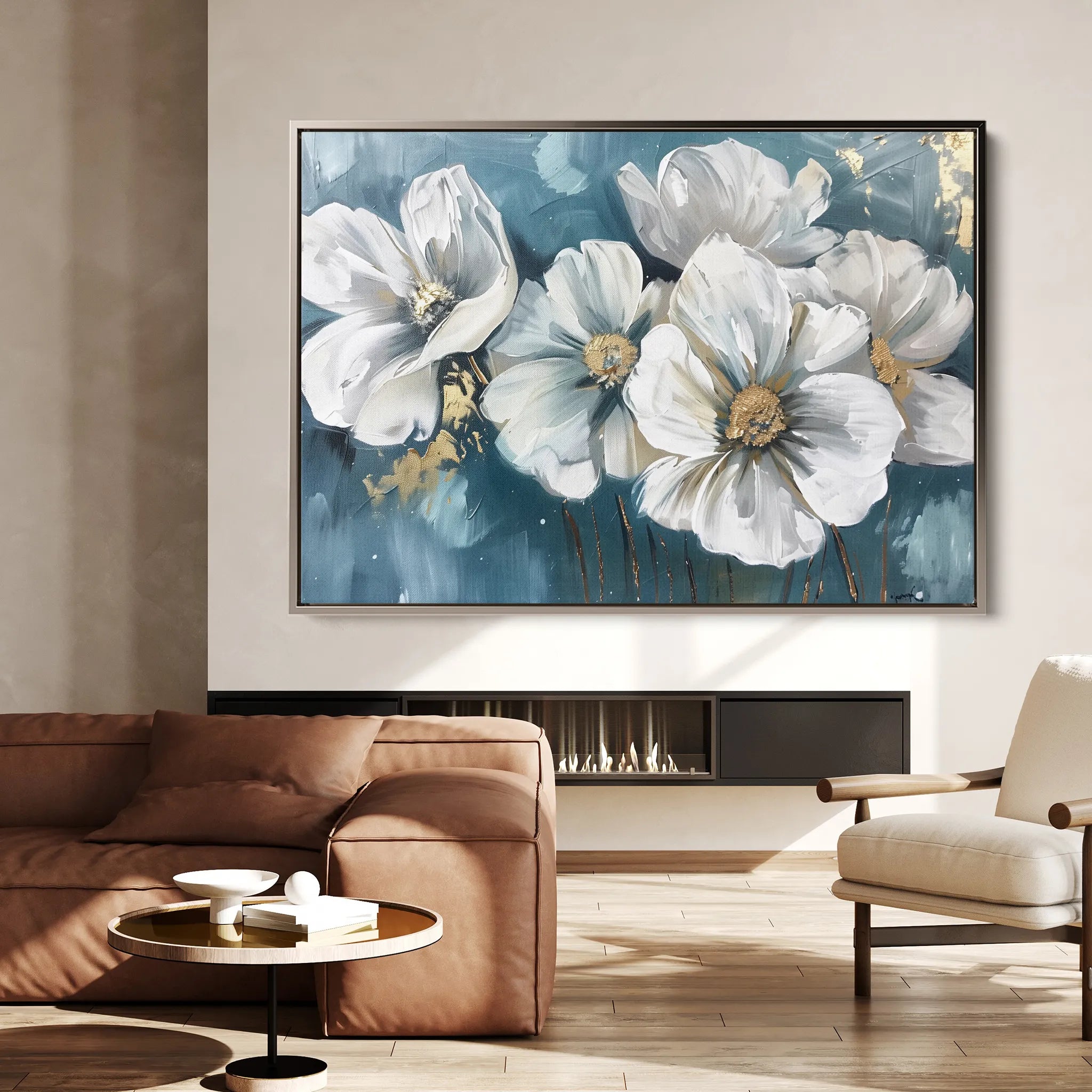Floral 587 Canvas Art 18" x 24" / 45 x 60 cm / Black
