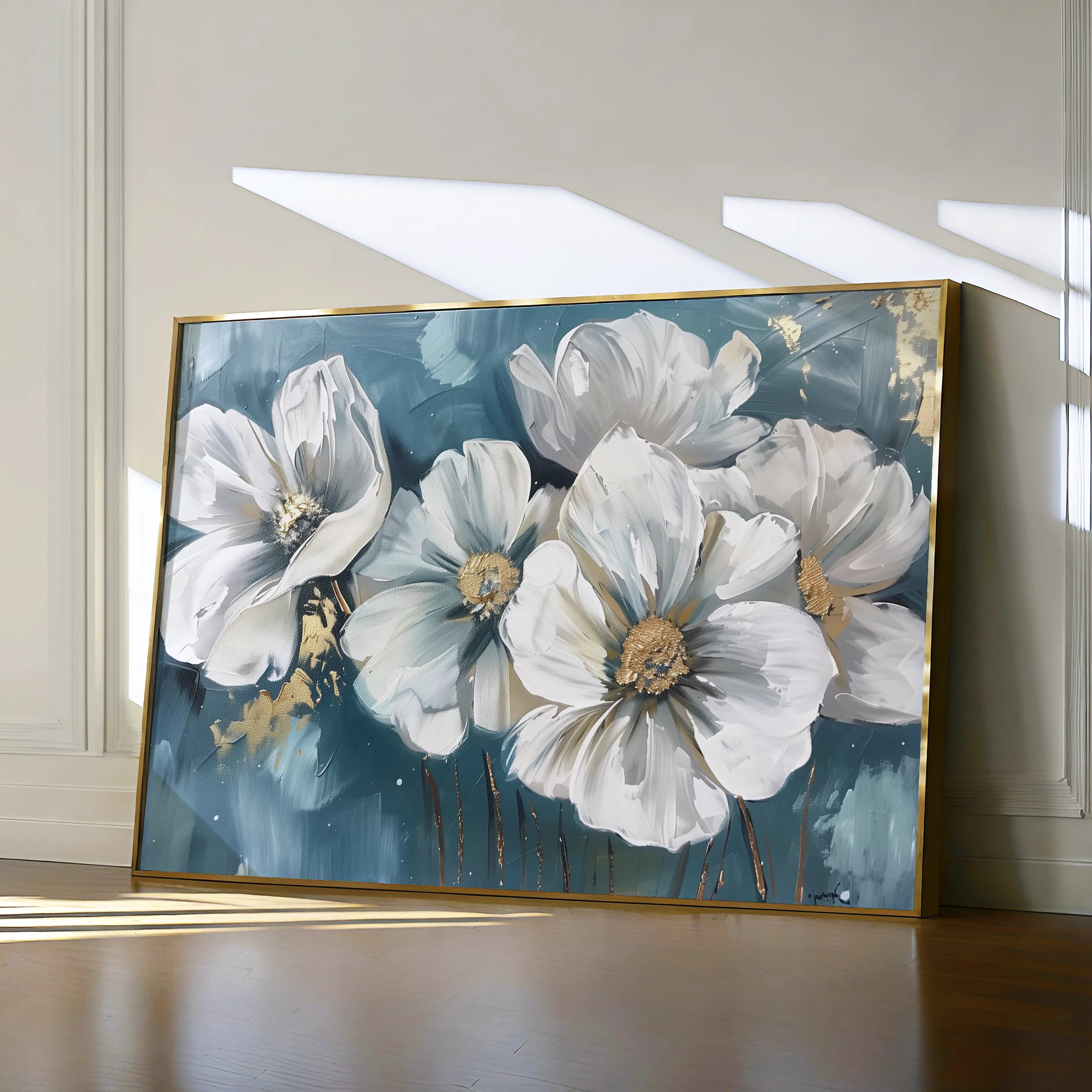 Floral 587 Canvas Art 18" x 24" / 45 x 60 cm / Black