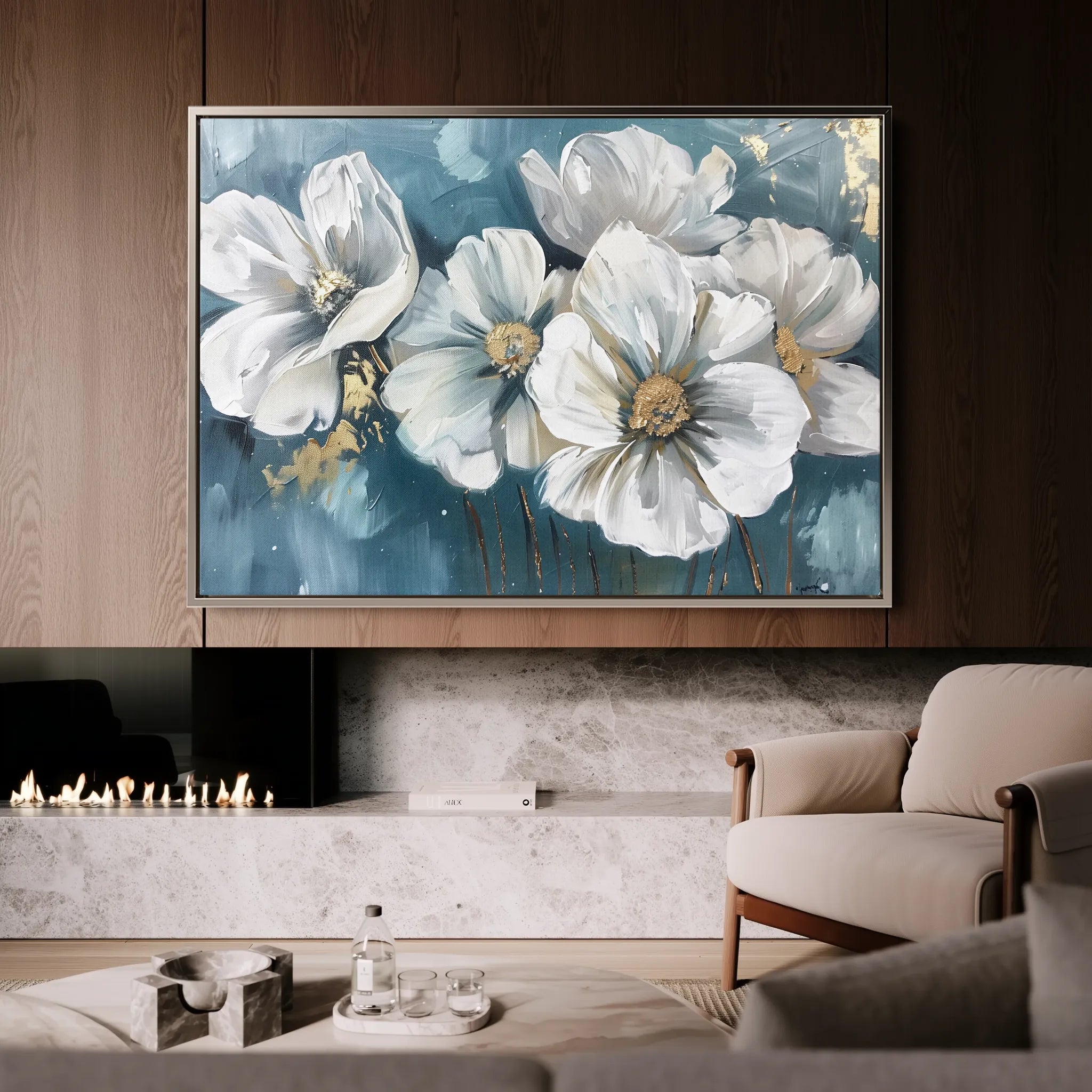 Floral 587 Canvas Art 18" x 24" / 45 x 60 cm / Black