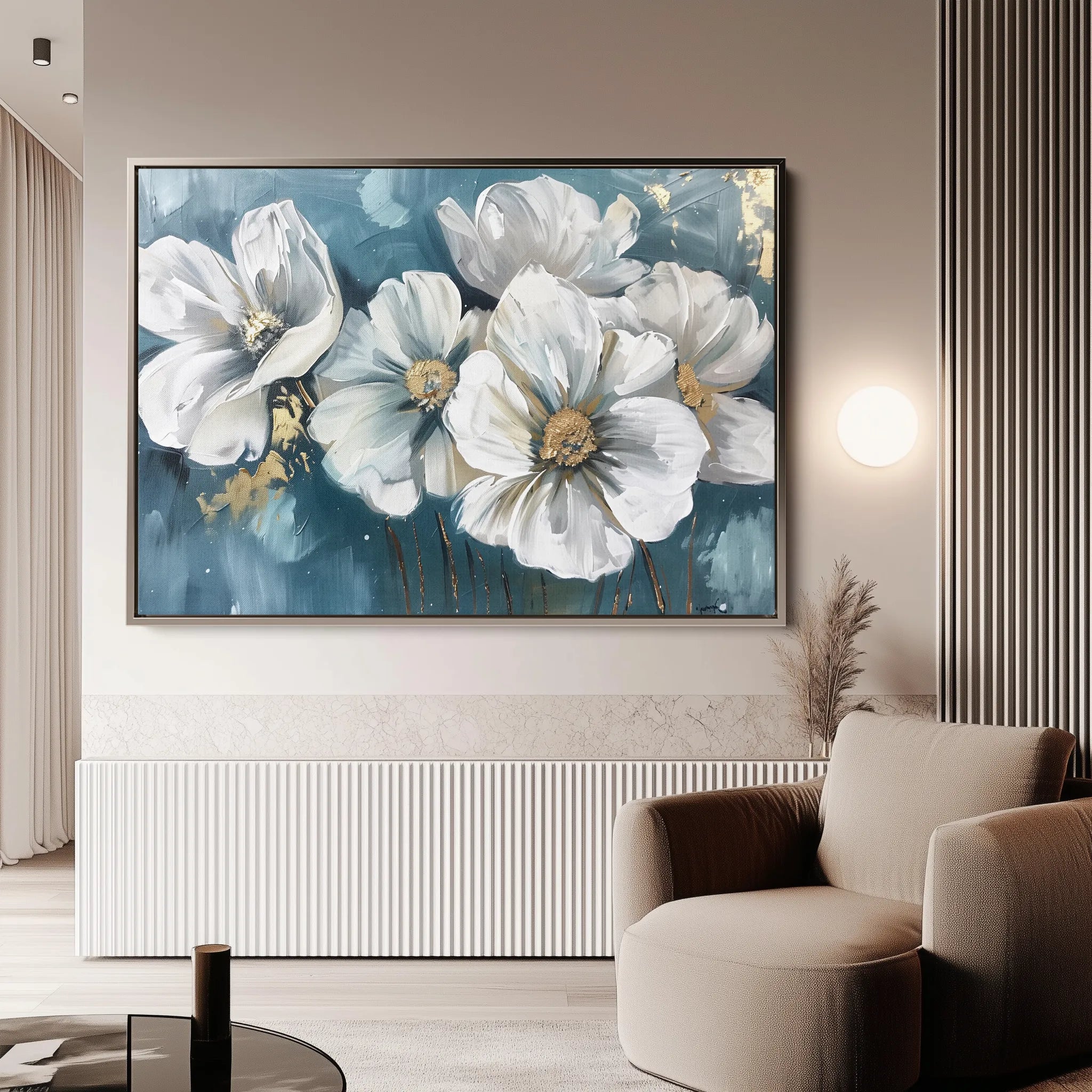 Floral 587 Canvas Art 18" x 24" / 45 x 60 cm / Black