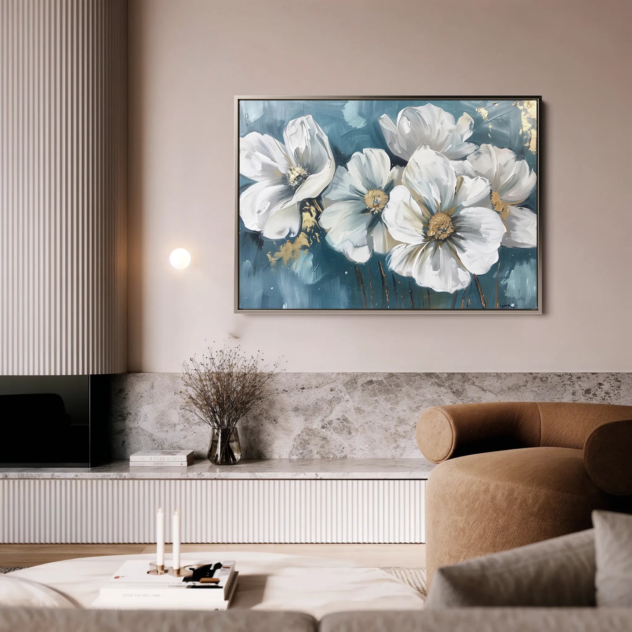 Floral 587 Canvas Art 18" x 24" / 45 x 60 cm / Black