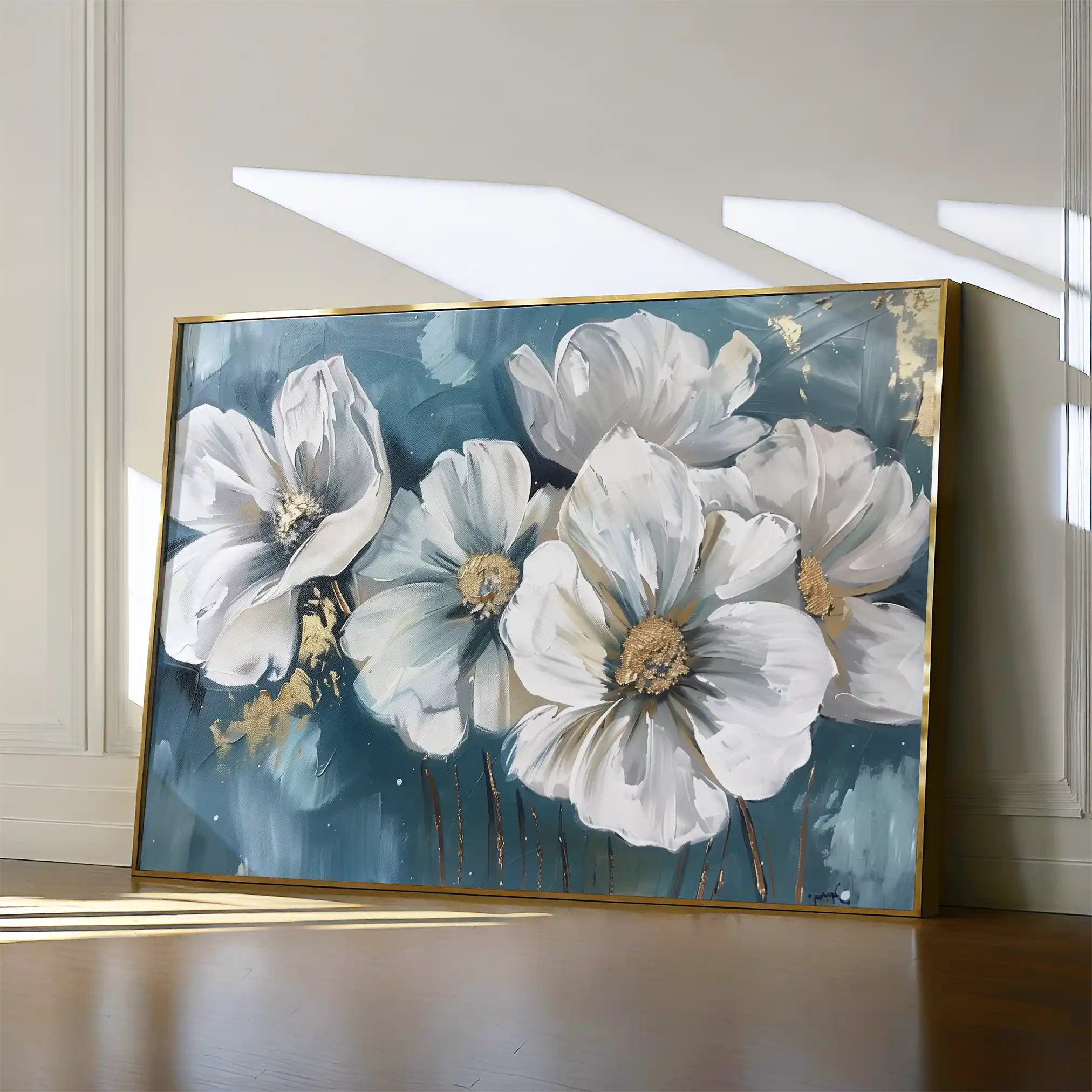 Floral 587 Canvas Art 60 x 40 cm / Black