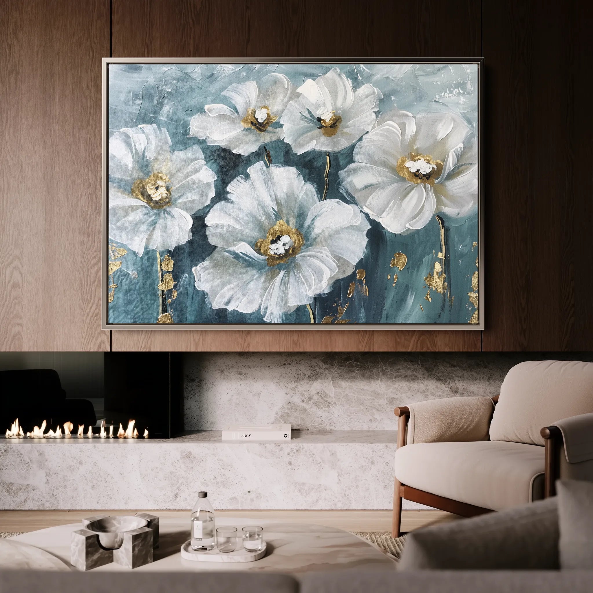 Floral 588 Canvas Art 18" x 24" / 45 x 60 cm / Black