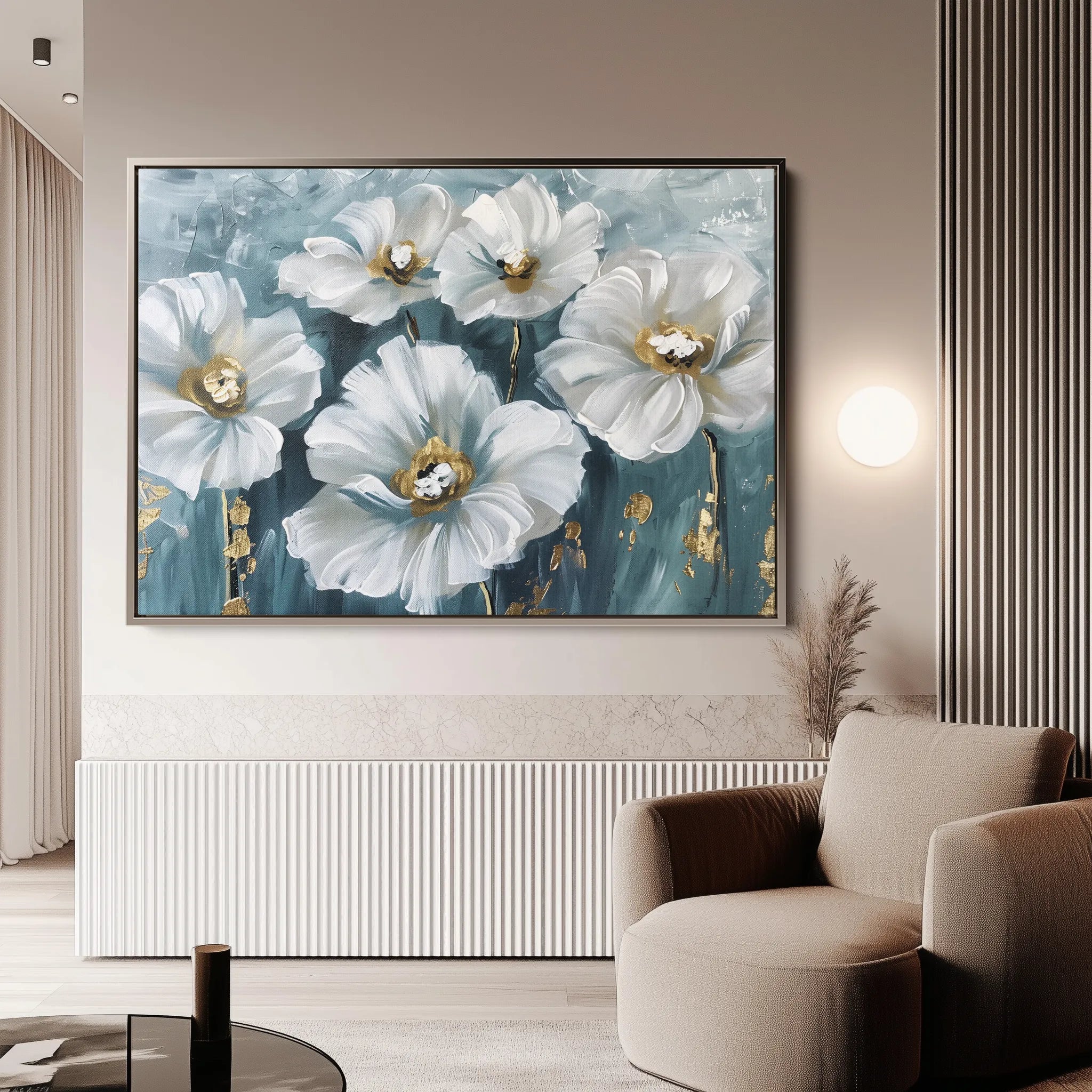 Floral 588 Canvas Art 18" x 24" / 45 x 60 cm / Black
