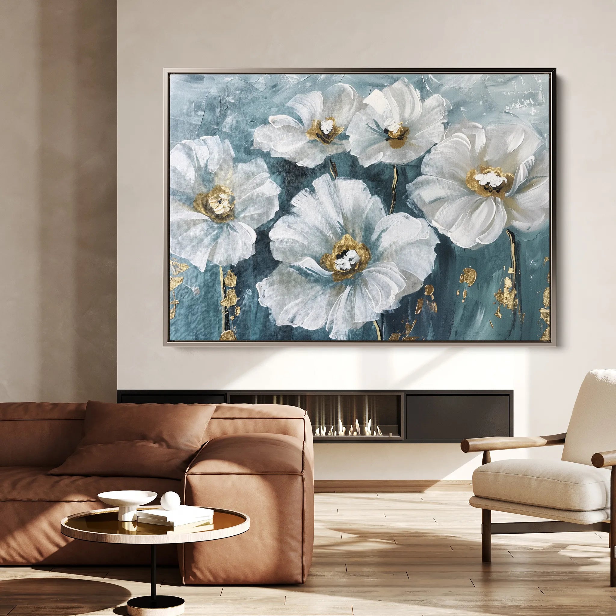 Floral 588 Canvas Art 18" x 24" / 45 x 60 cm / Black