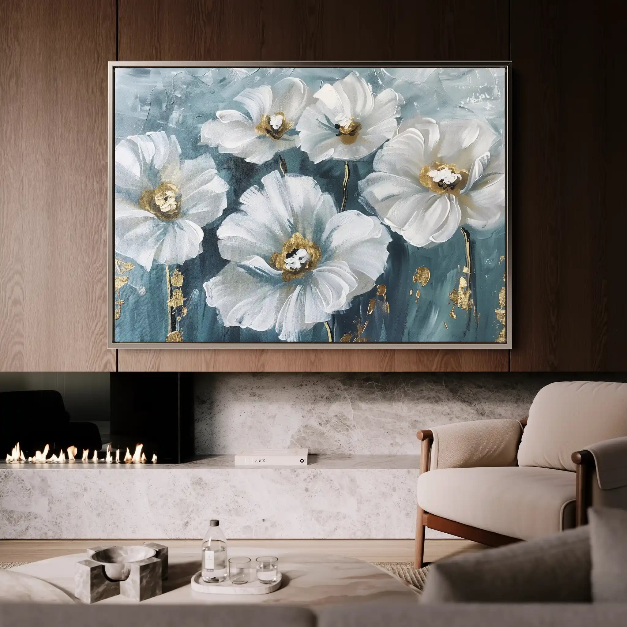 Floral 588 Canvas Art 60 x 40 cm / Black