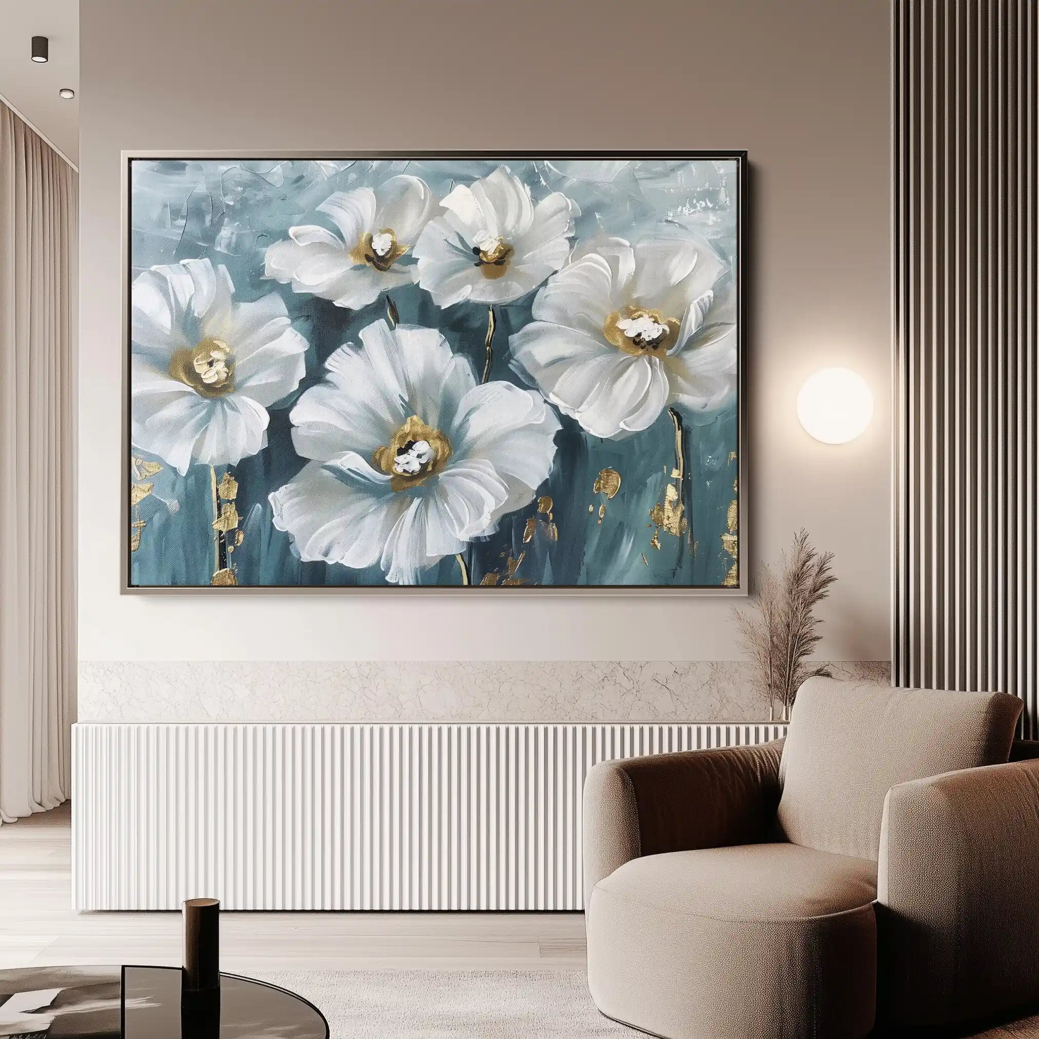 Floral 588 Canvas Art 60 x 40 cm / Black