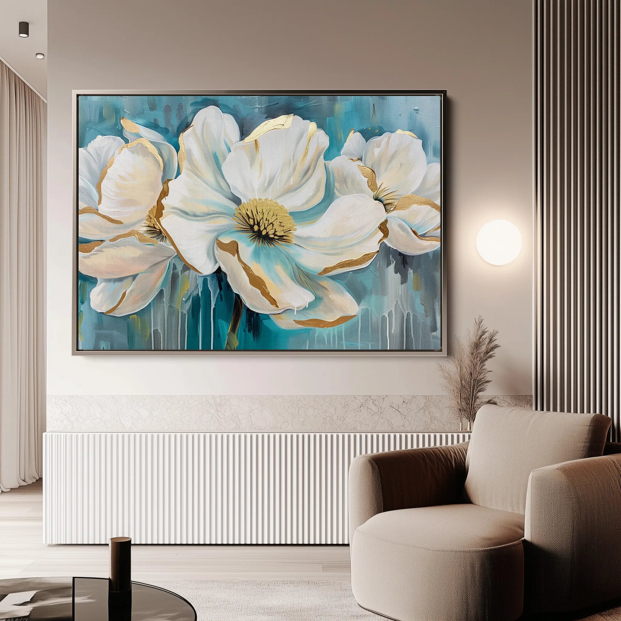 Floral 589 Canvas Art 18" x 24" / 45 x 60 cm / Black