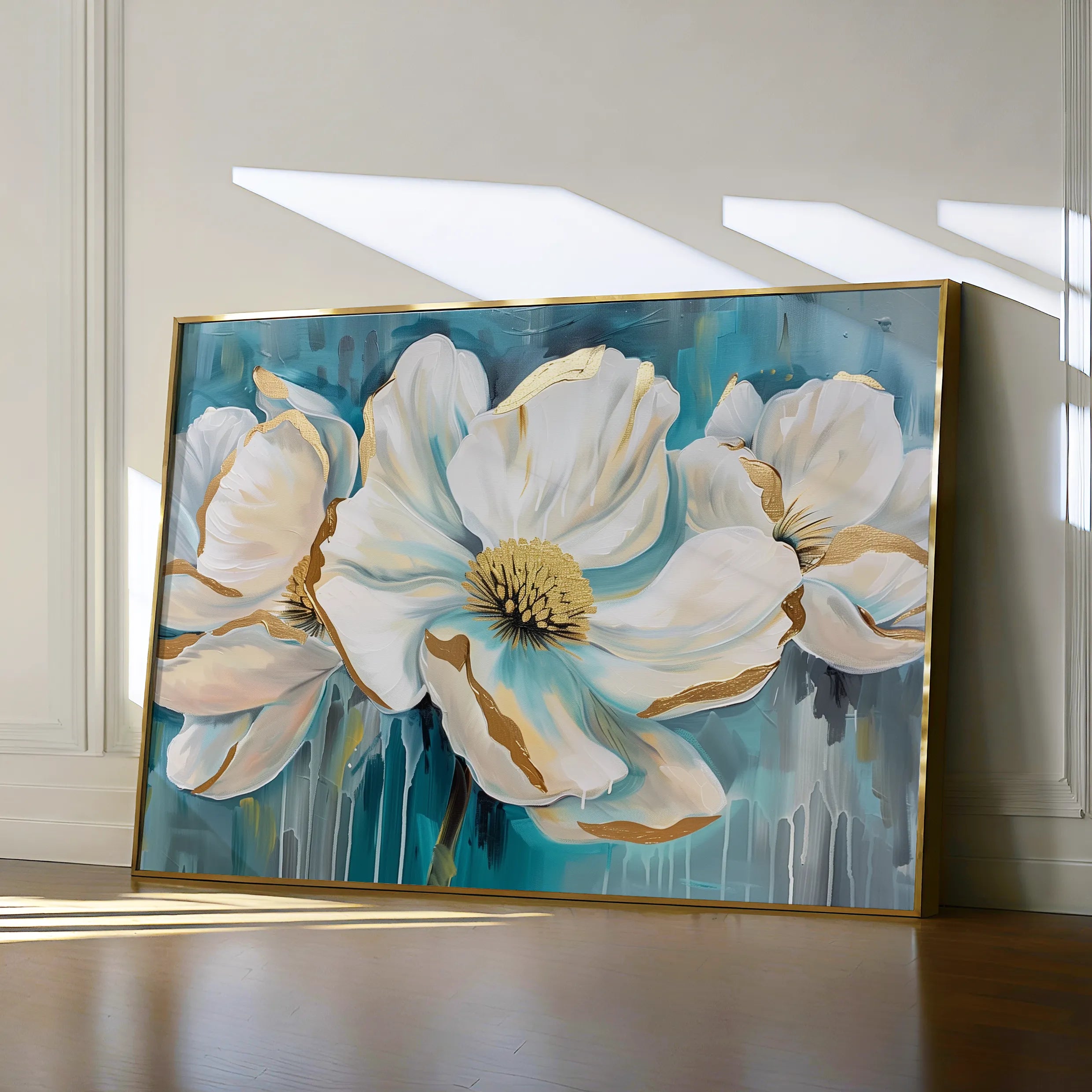 Floral 589 Canvas Art 18" x 24" / 45 x 60 cm / Black