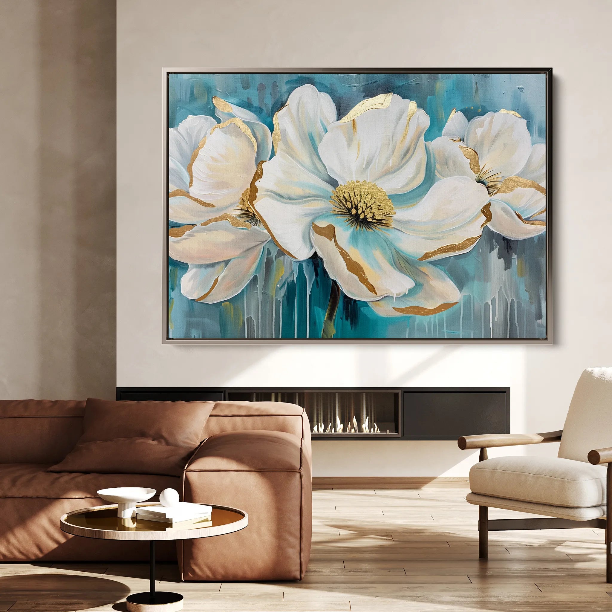Floral 589 Canvas Art 18" x 24" / 45 x 60 cm / Black