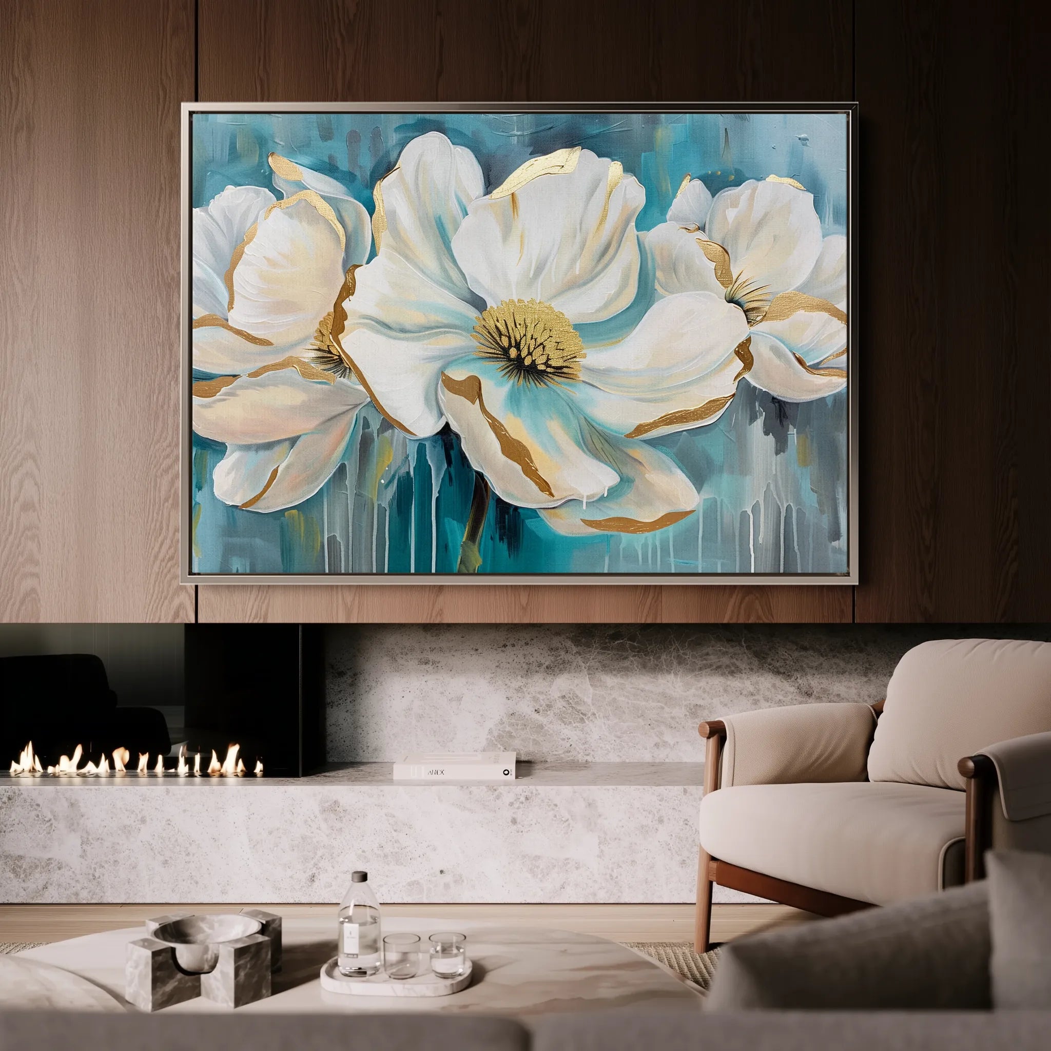 Floral 589 Canvas Art 18" x 24" / 45 x 60 cm / Black