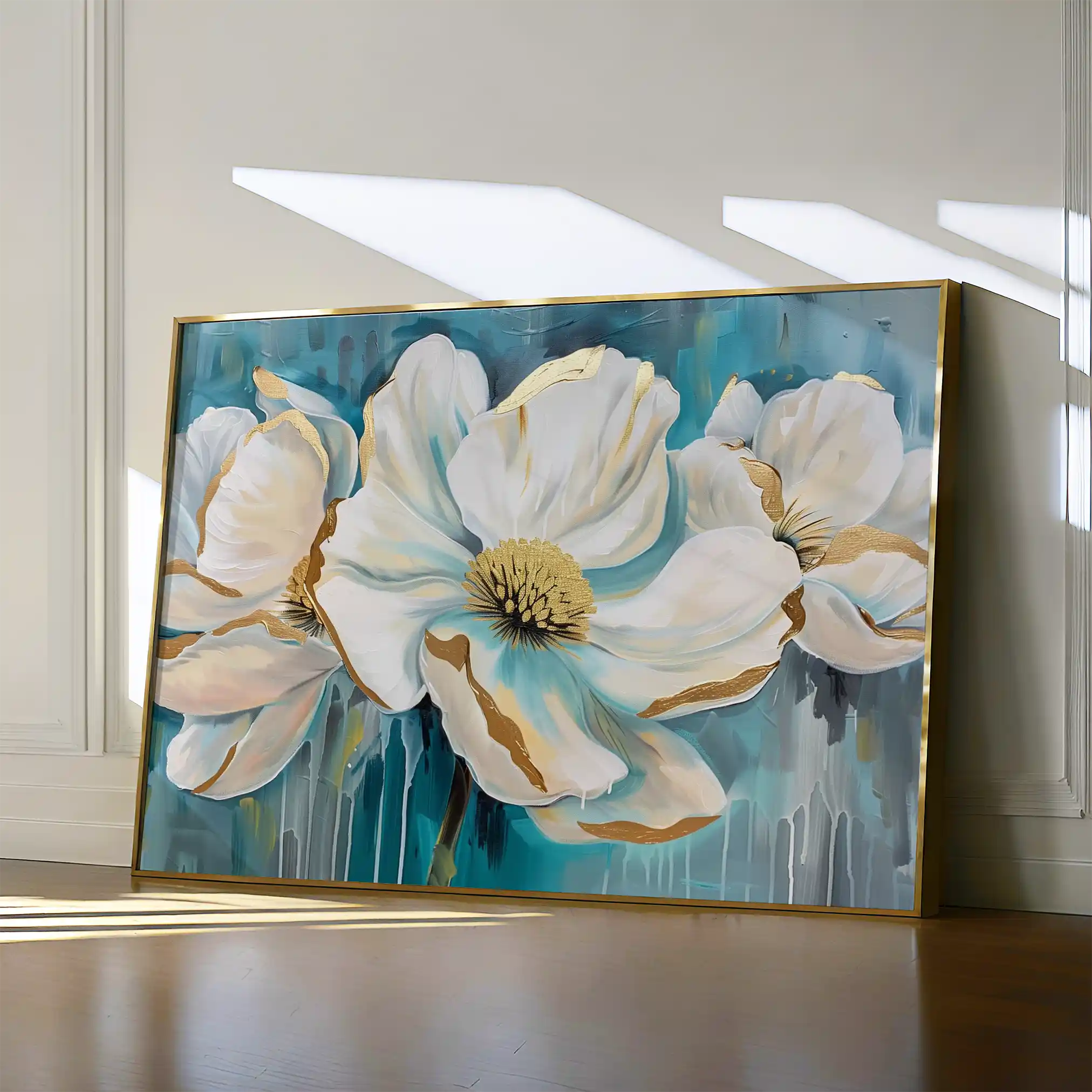 Floral 589 Canvas Art 60 x 40 cm / Black