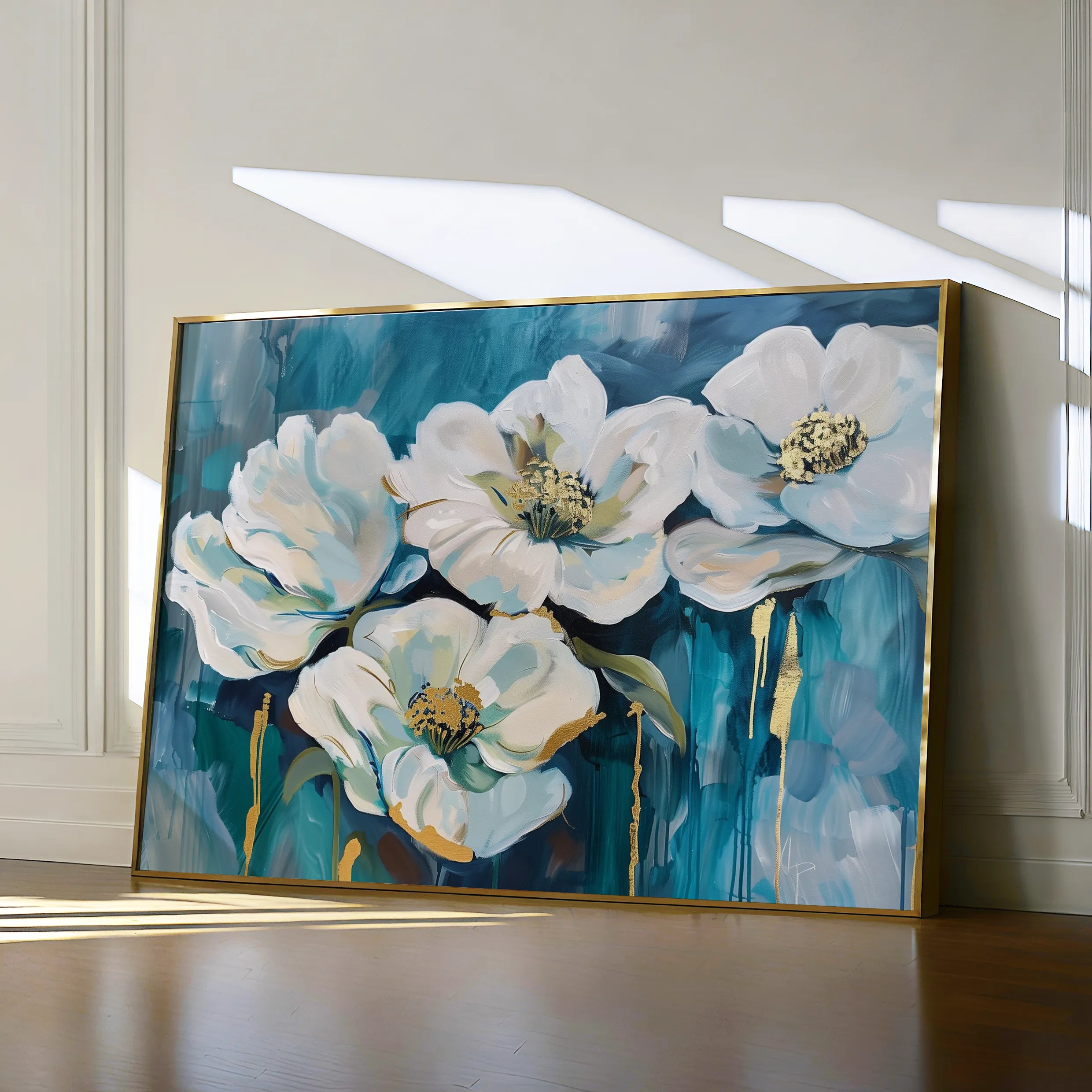 Floral 590 Canvas Art 18" x 24" / 45 x 60 cm / Black