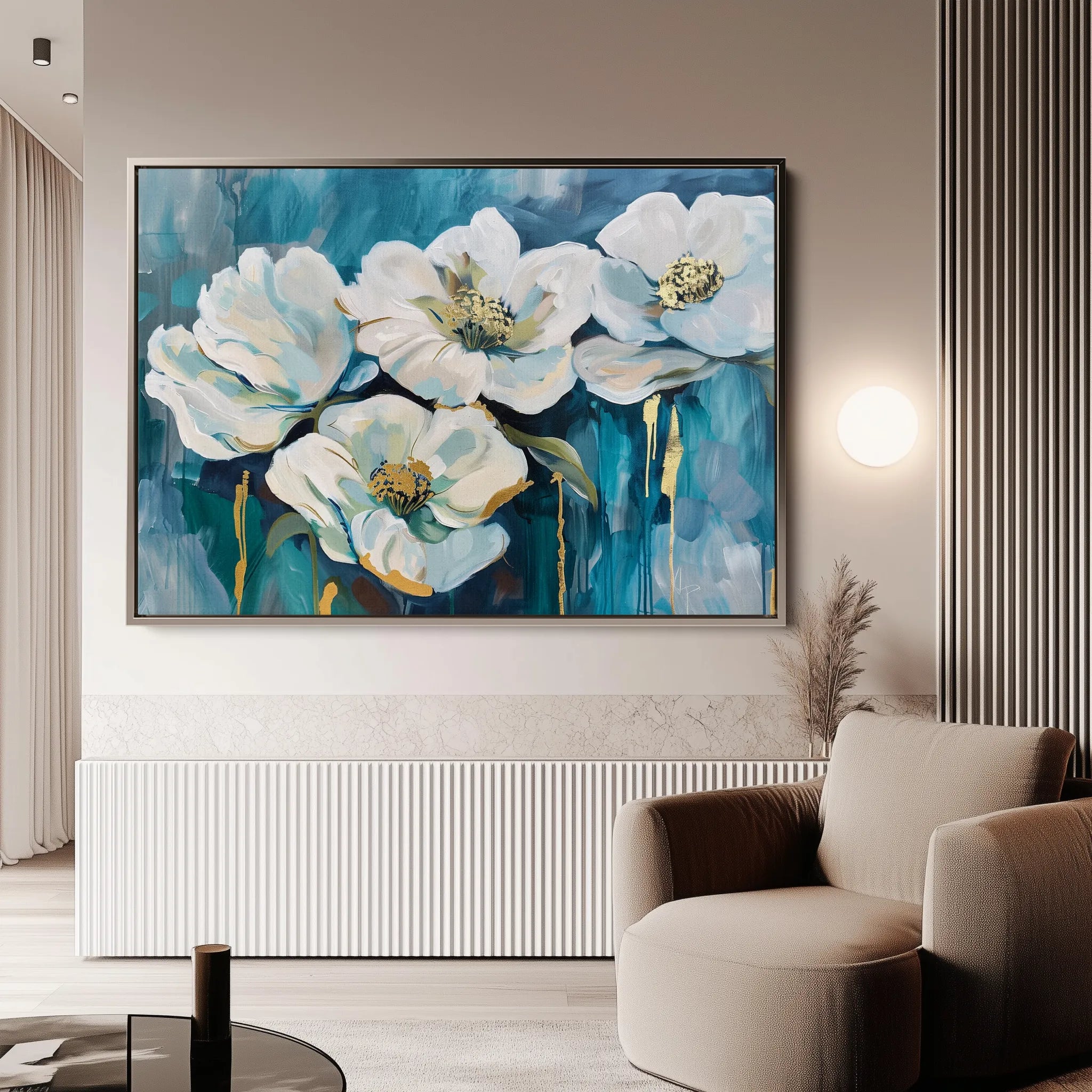 Floral 590 Canvas Art 18" x 24" / 45 x 60 cm / Black