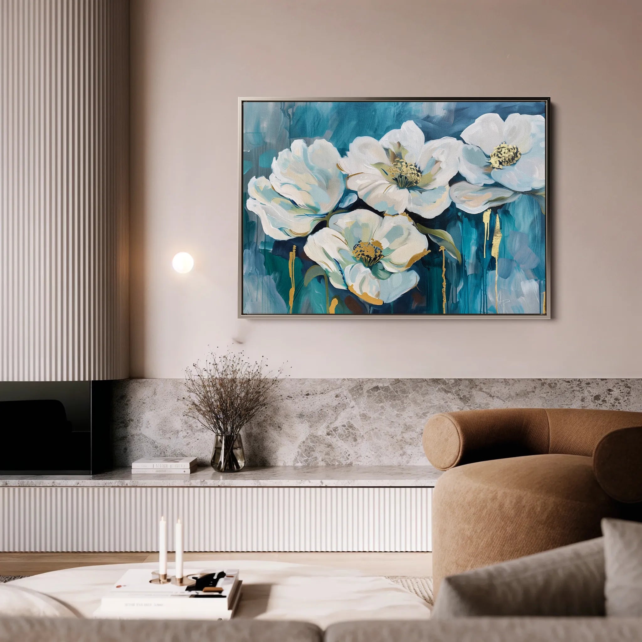 Floral 590 Canvas Art 18" x 24" / 45 x 60 cm / Black