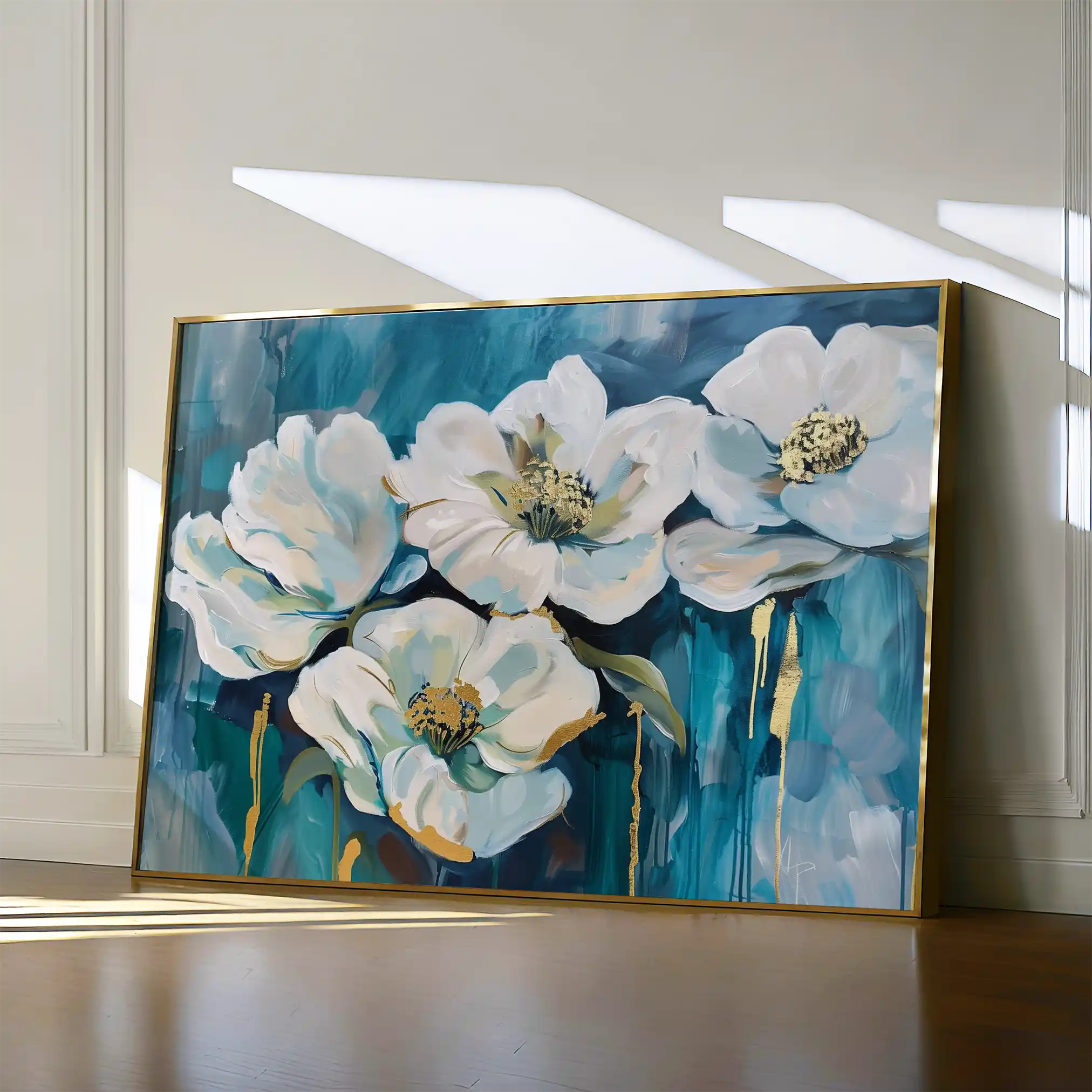 Floral 590 Canvas Art 60 x 40 cm / Black