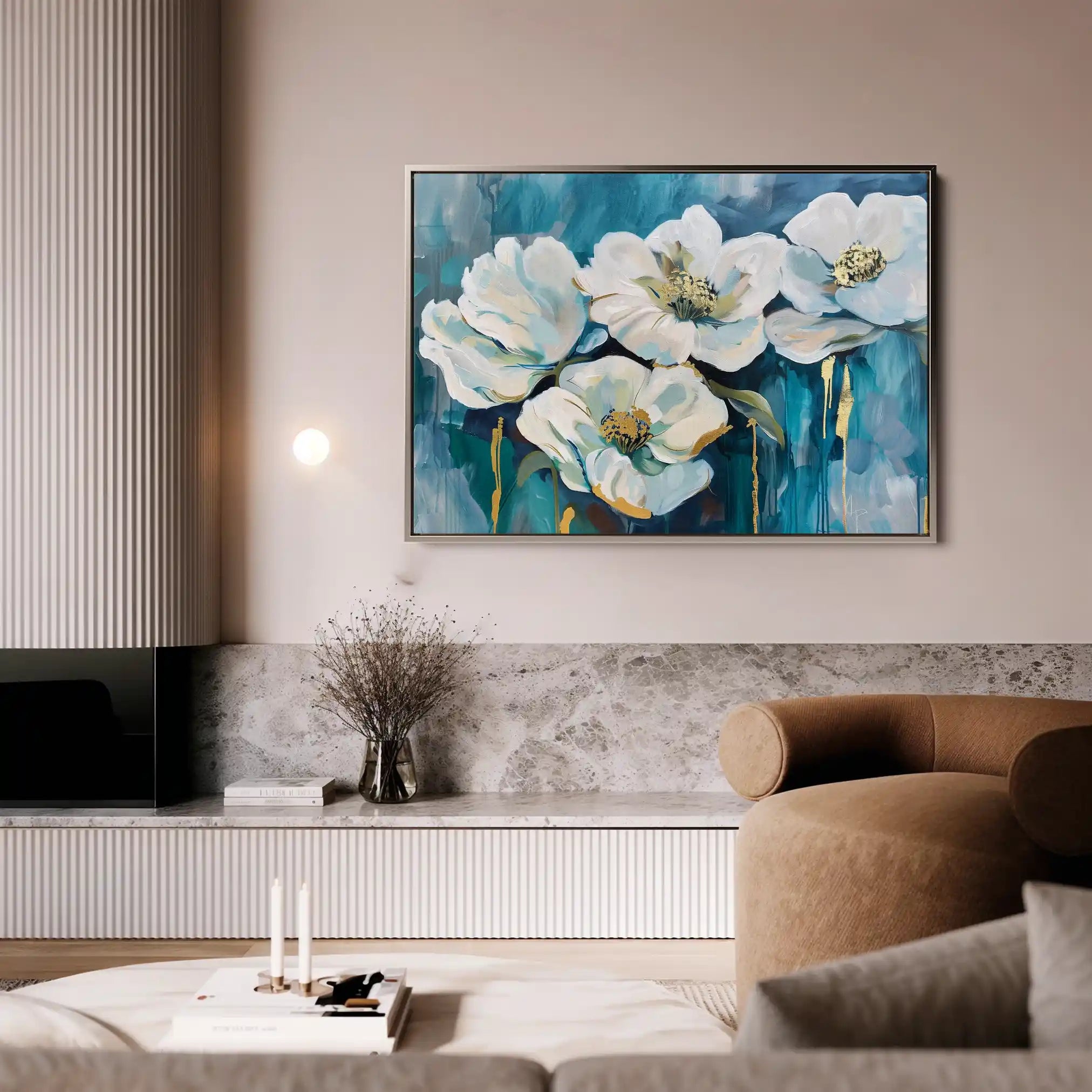 Floral 590 Canvas Art 60 x 40 cm / Black
