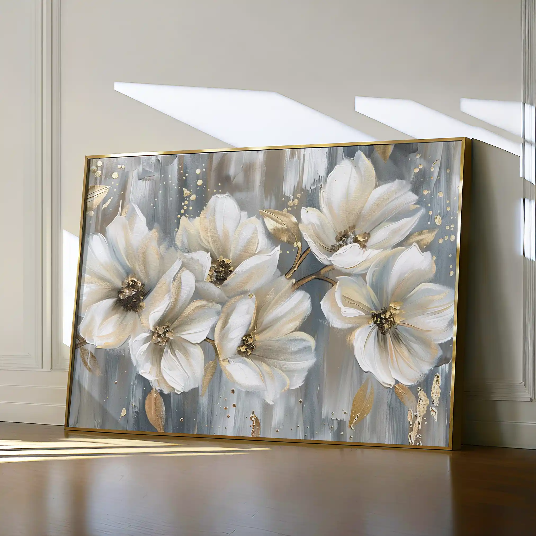 Floral 591 Canvas Art 18" x 24" / 45 x 60 cm / Black