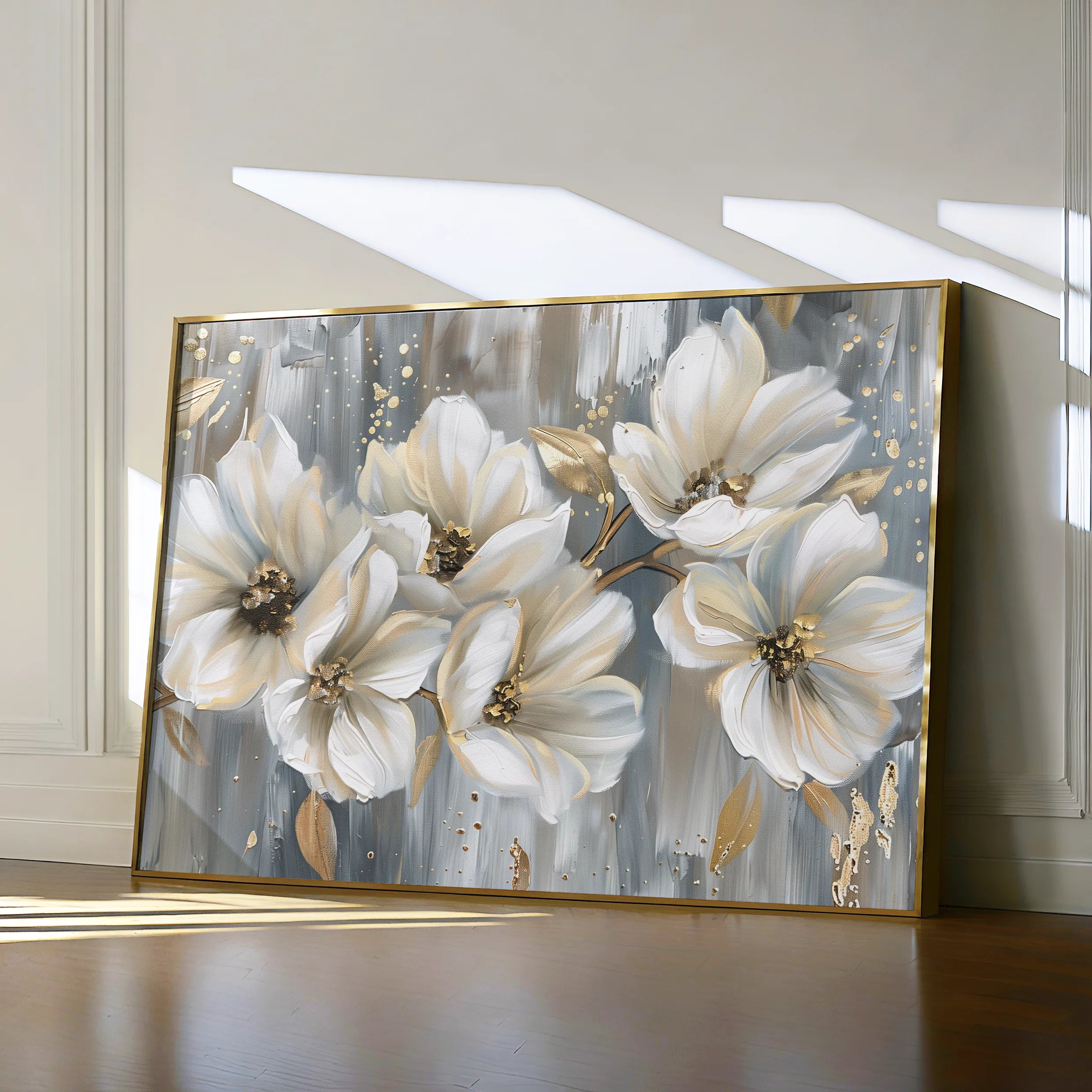 Floral 591 Canvas Art 18" x 24" / 45 x 60 cm / Black