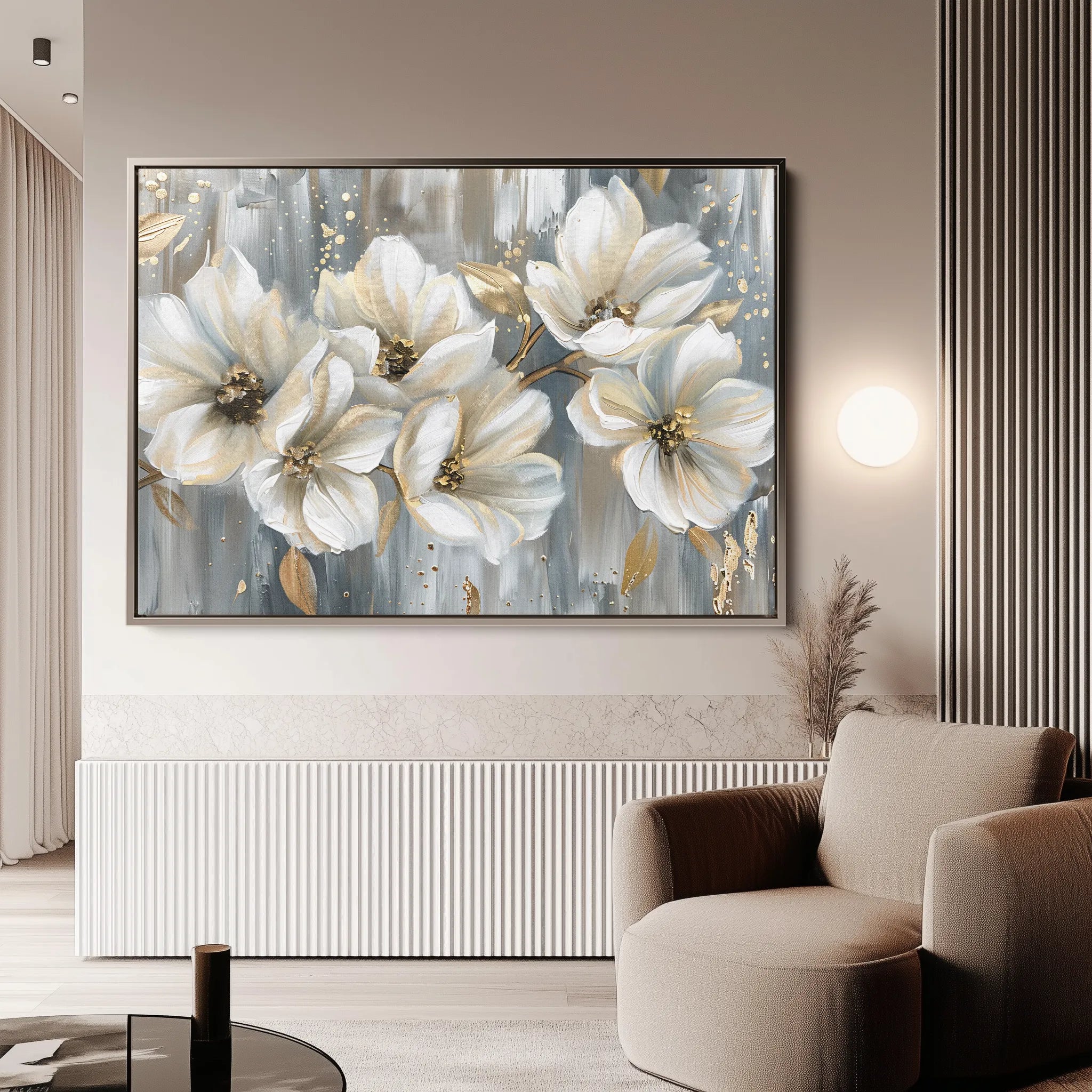 Floral 591 Canvas Art 18" x 24" / 45 x 60 cm / Black